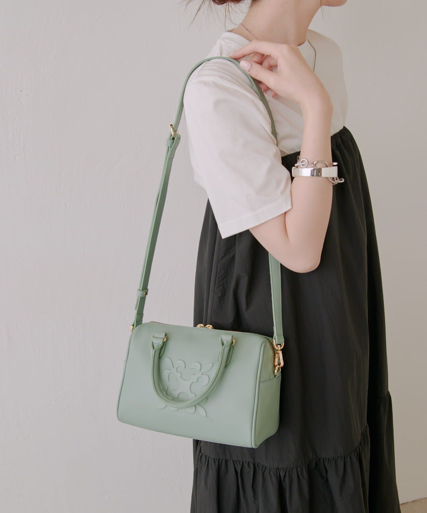 russet(ラシット) 3/12新色グリーン予約スタート《composition》レザー2WAYミニボストンバッグ