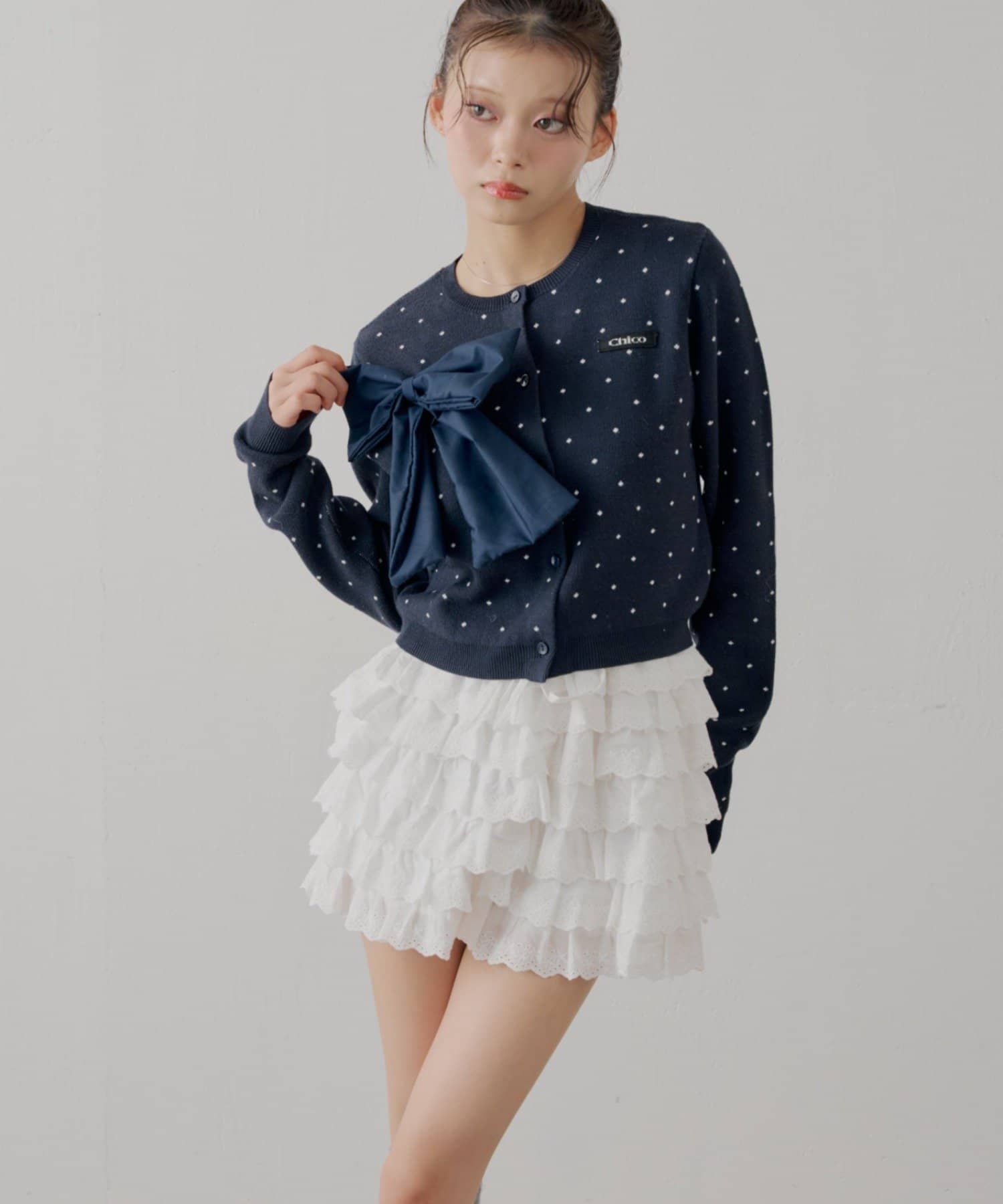 Chico(チコ) 【12/19(金)18時販売】レースフリルティアードスカート