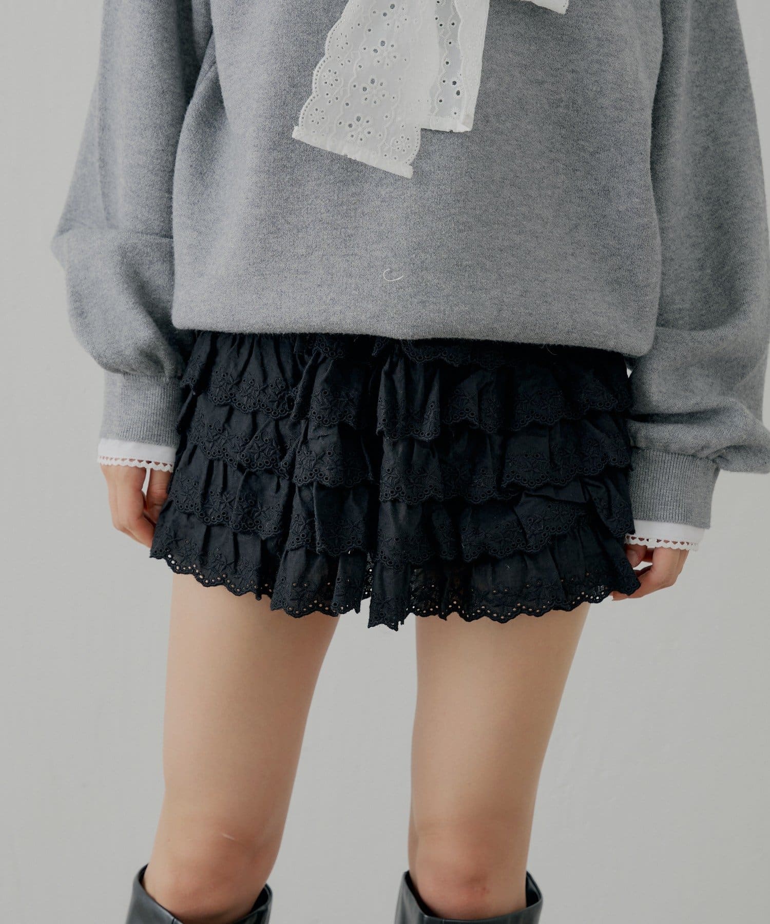 Chico(チコ) 【12/19(金)18時販売】レースフリルティアードスカート