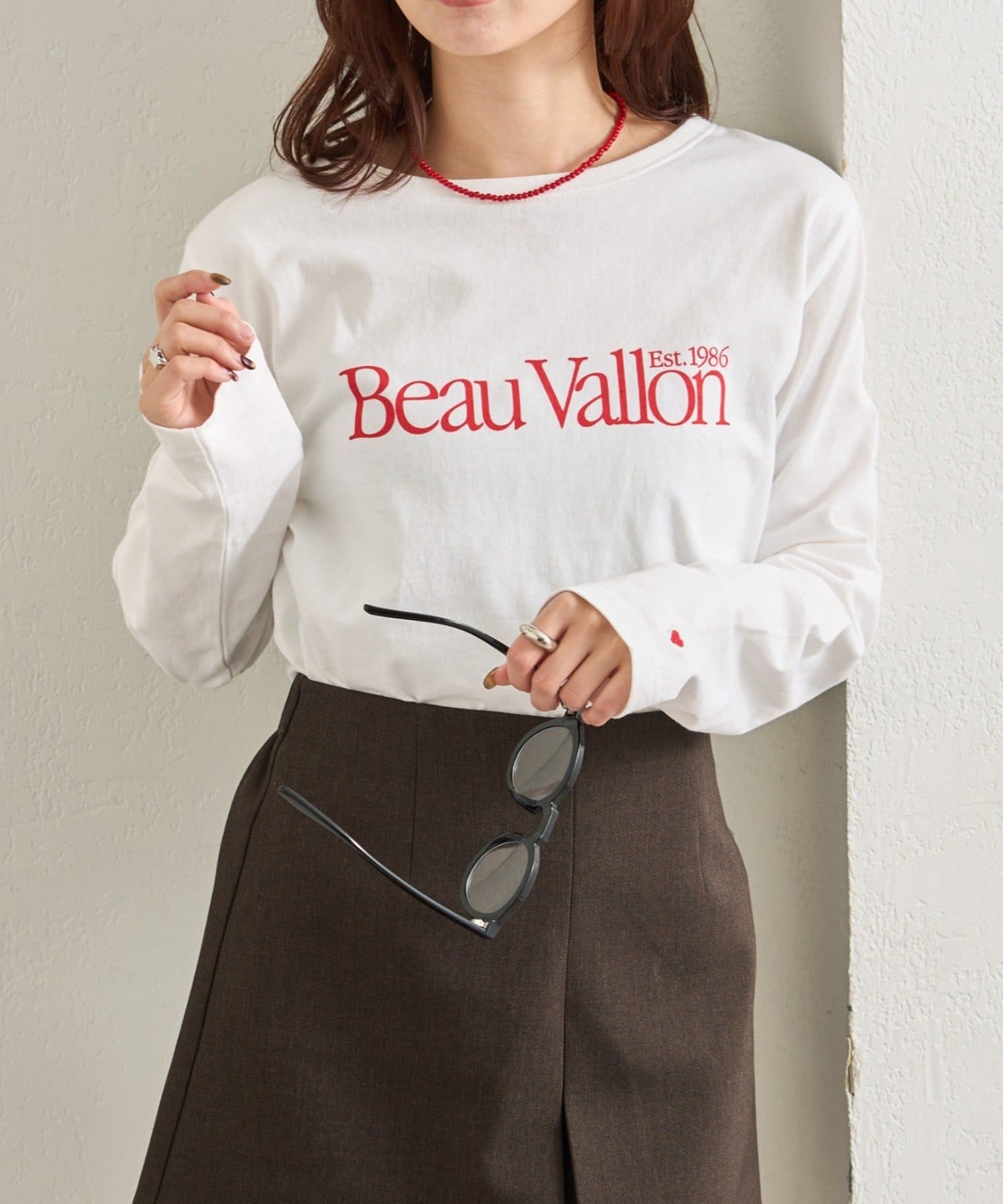 mystic(ミスティック) カラーチビロゴロングTシャツ