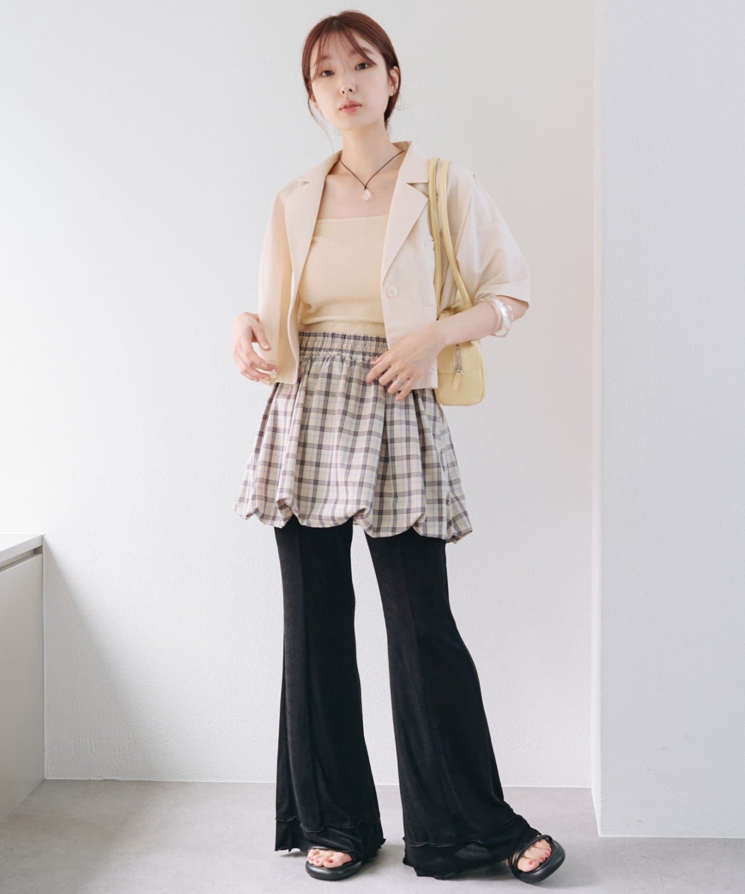 OUTLET(アウトレット) 【Kastane】チェックバルーンミニスカート