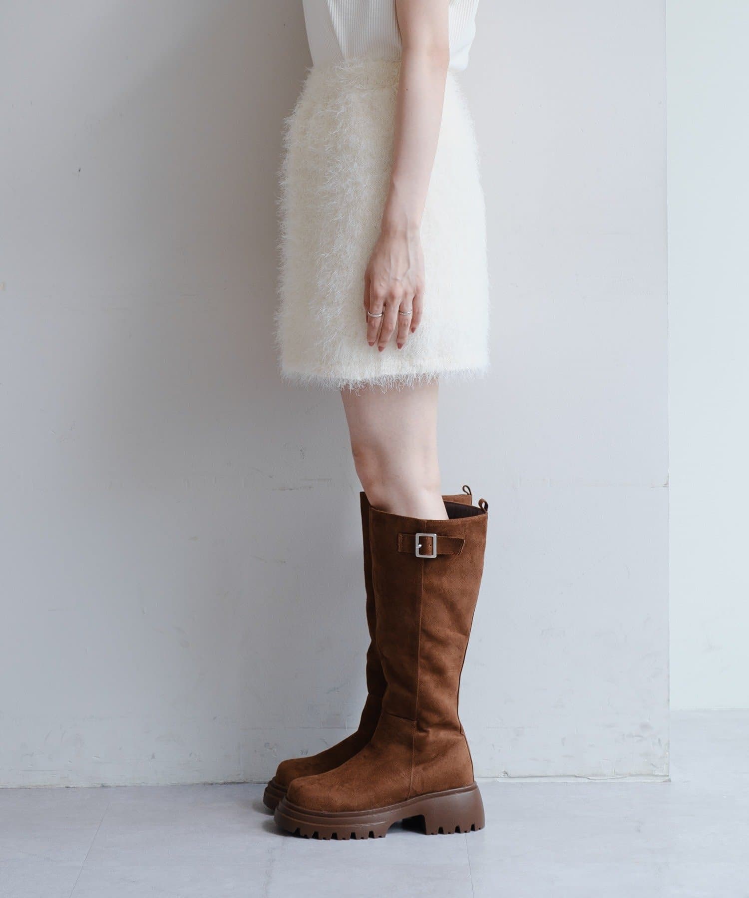 OUTLET(アウトレット) 【Kastane】シャギーミニスカート