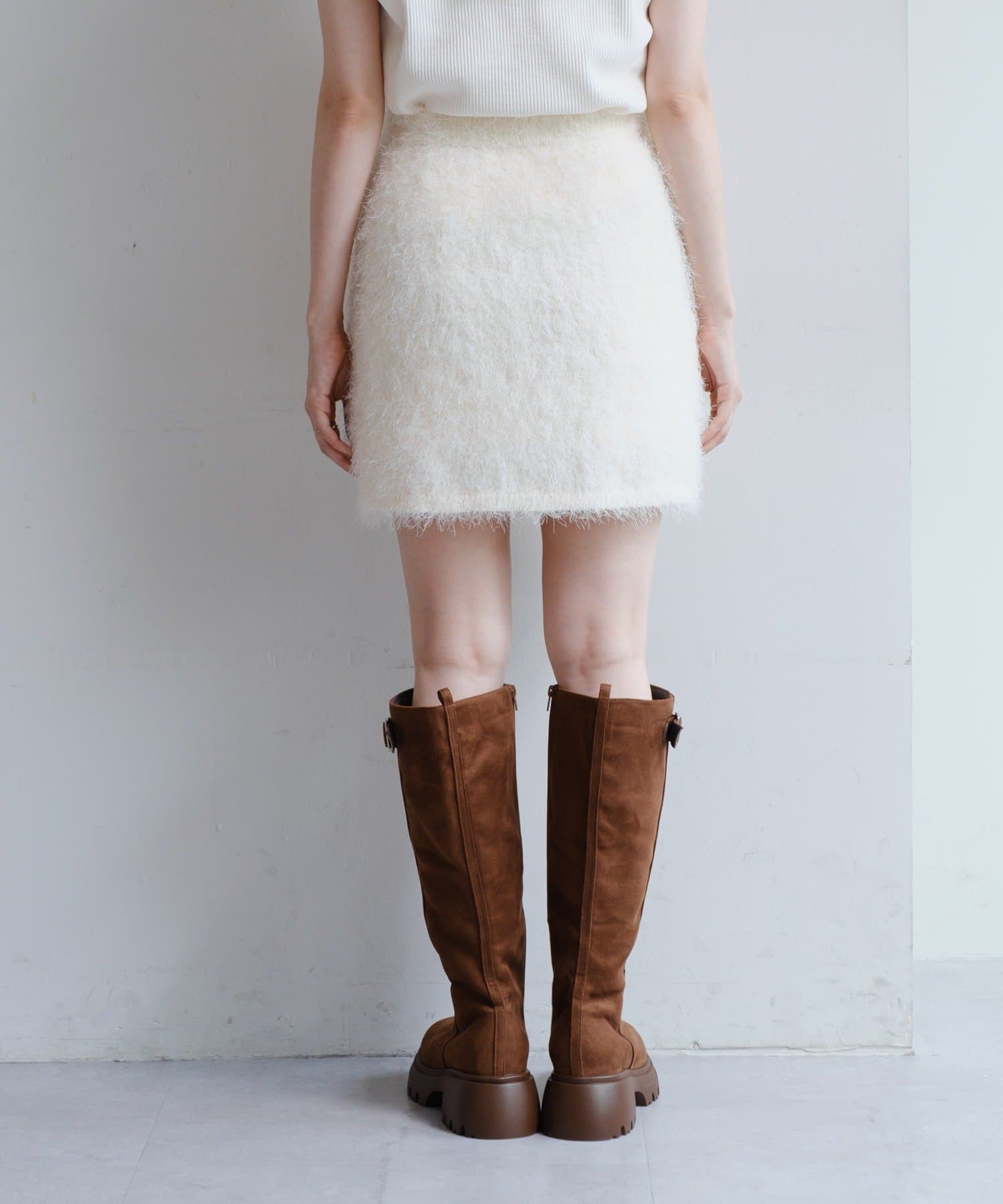 OUTLET(アウトレット) 【Kastane】シャギーミニスカート