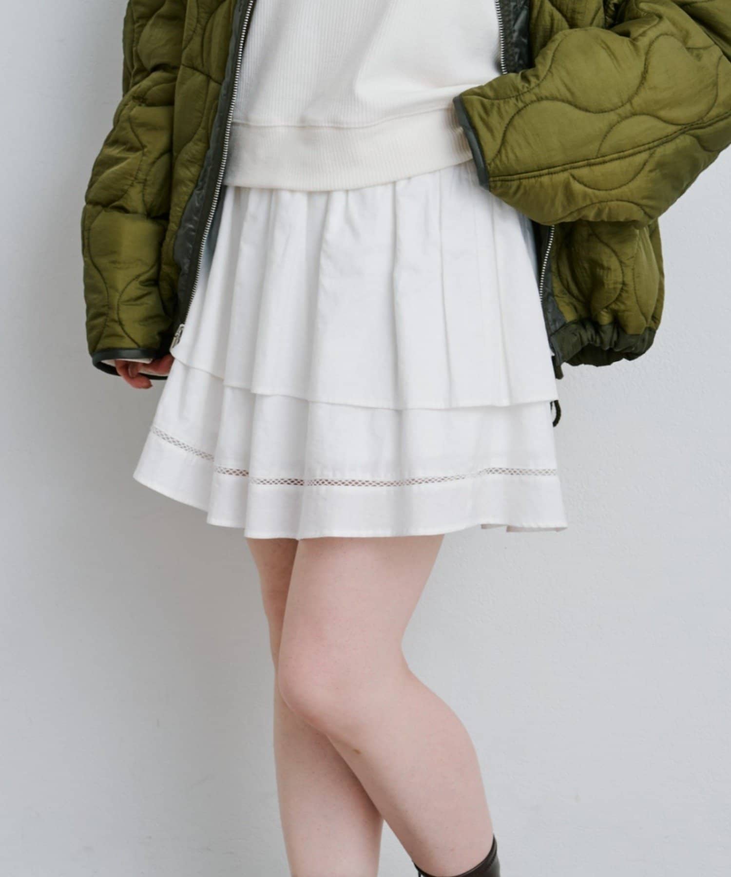 OUTLET(アウトレット) 【Kastane】コットンフリルミニスカート