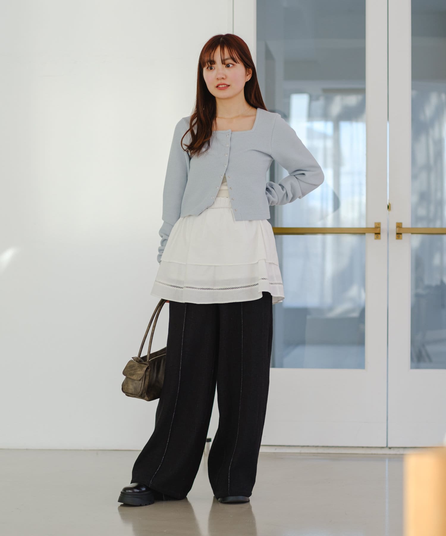 OUTLET(アウトレット) 【Kastane】コットンフリルミニスカート