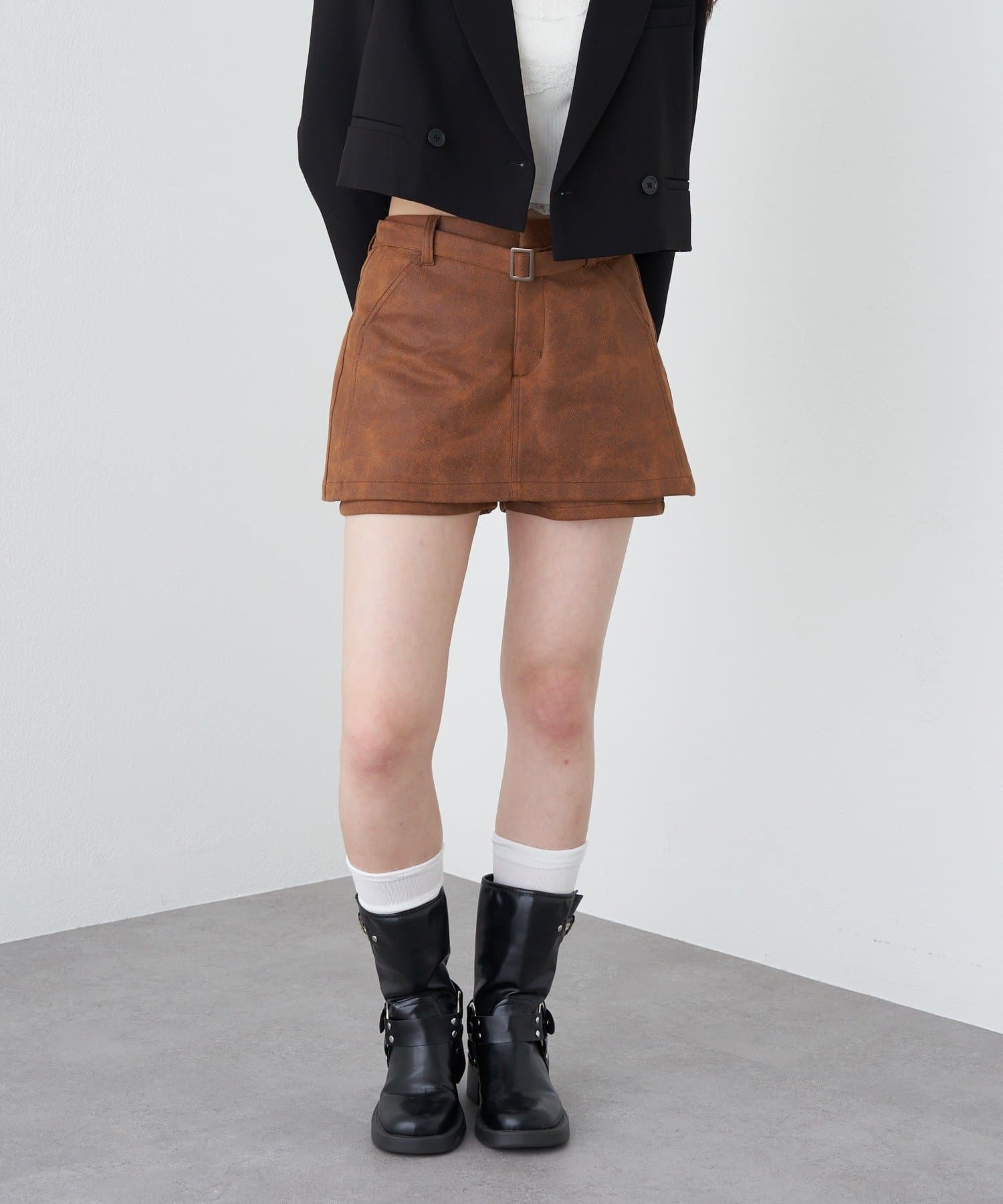 OUTLET(アウトレット) 【RAY CASSIN】ベルト付マイクロミニスカパン