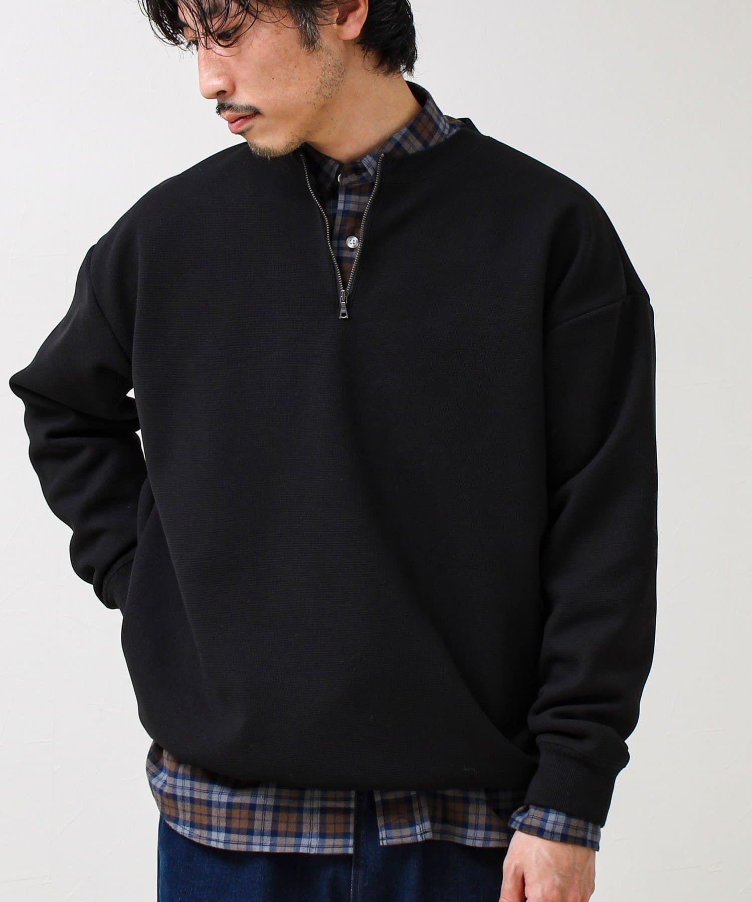 FREDY & GLOSTER(フレディ アンド グロスター) ワッフルフリース ハーフジッププルオーバー