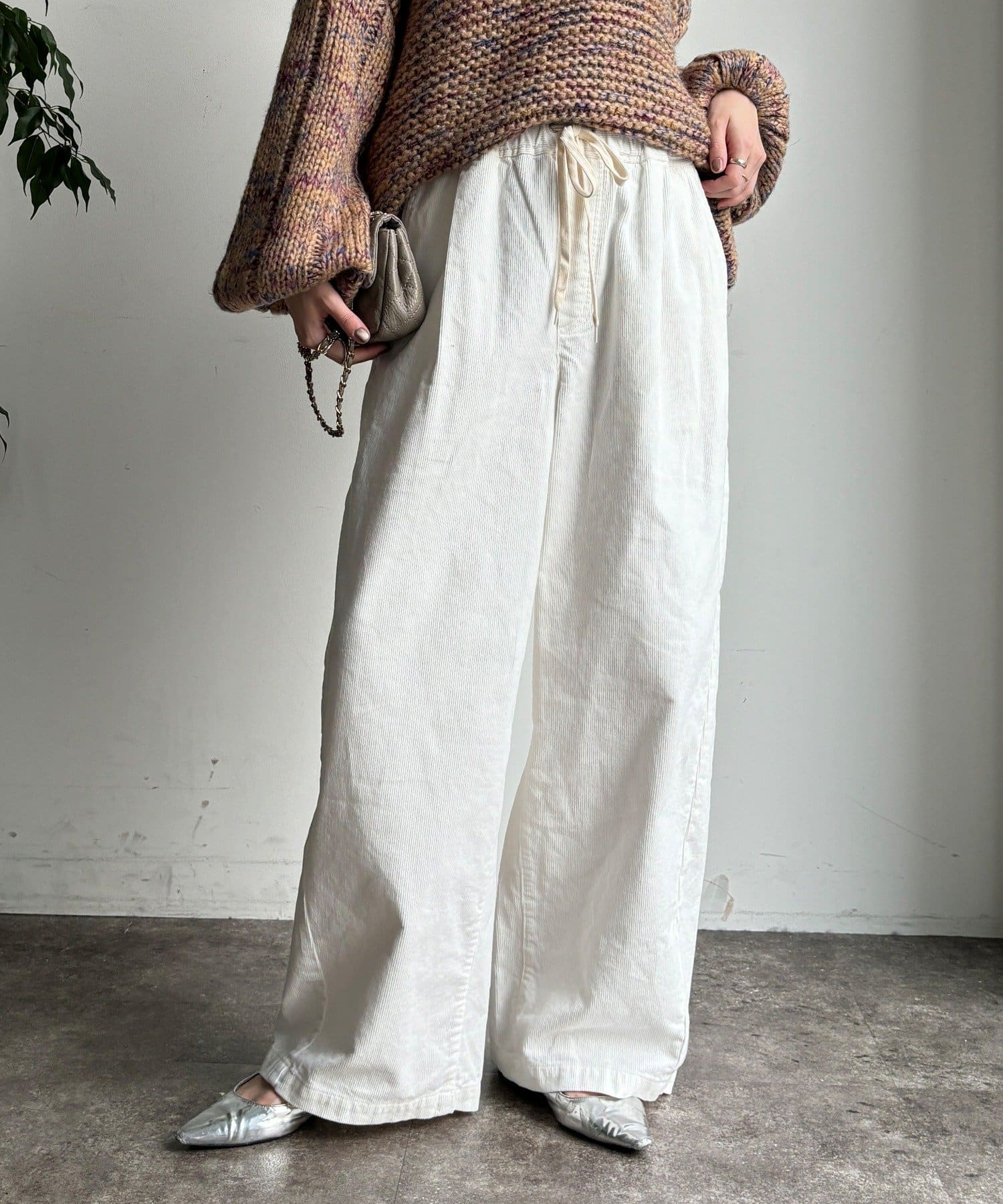 DOUDOU(ドゥドゥ) コーデュロイワイドイージーパンツ