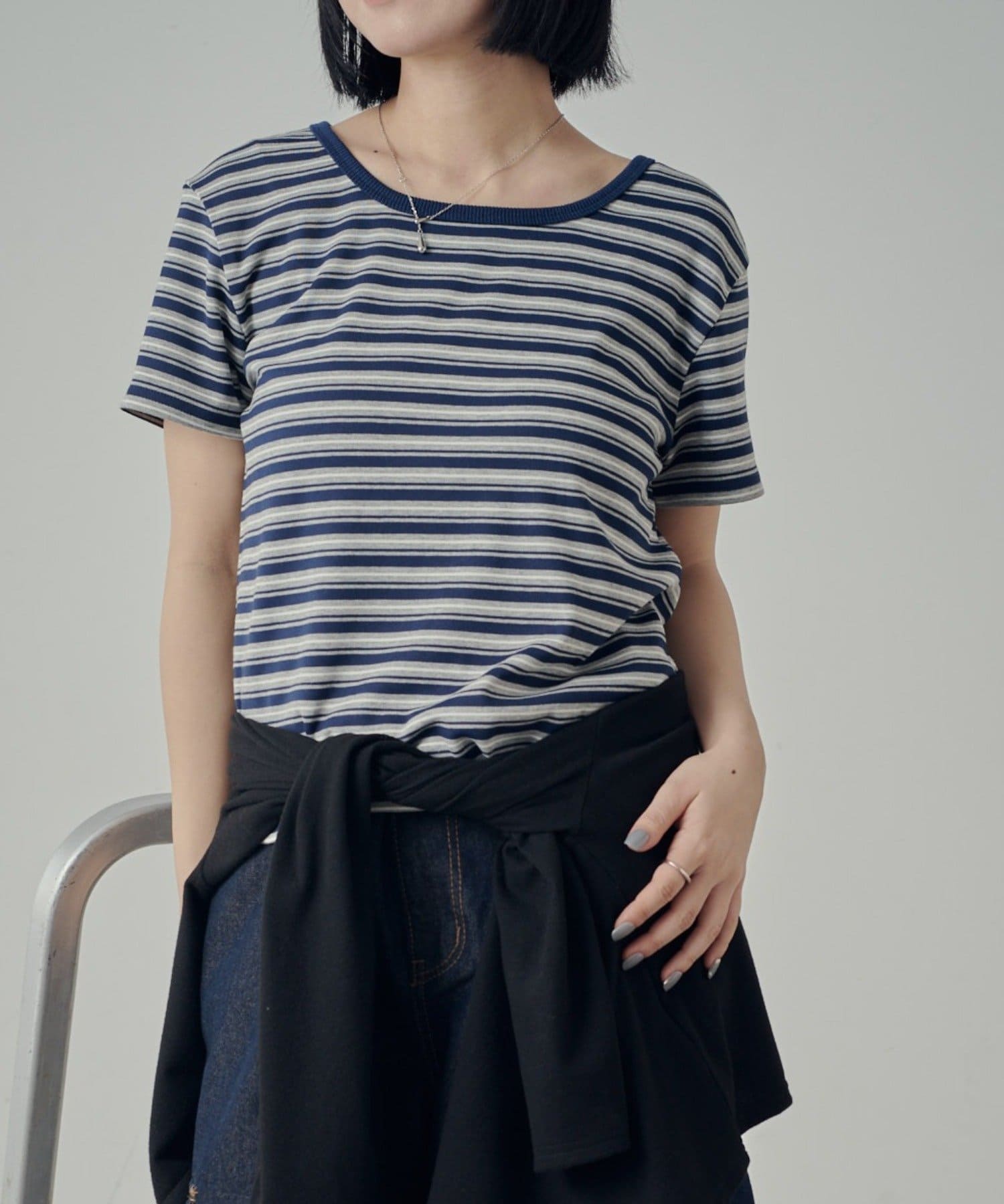 -goocy-(グーシー) マルチボーダー2WAYコンパクト半袖T