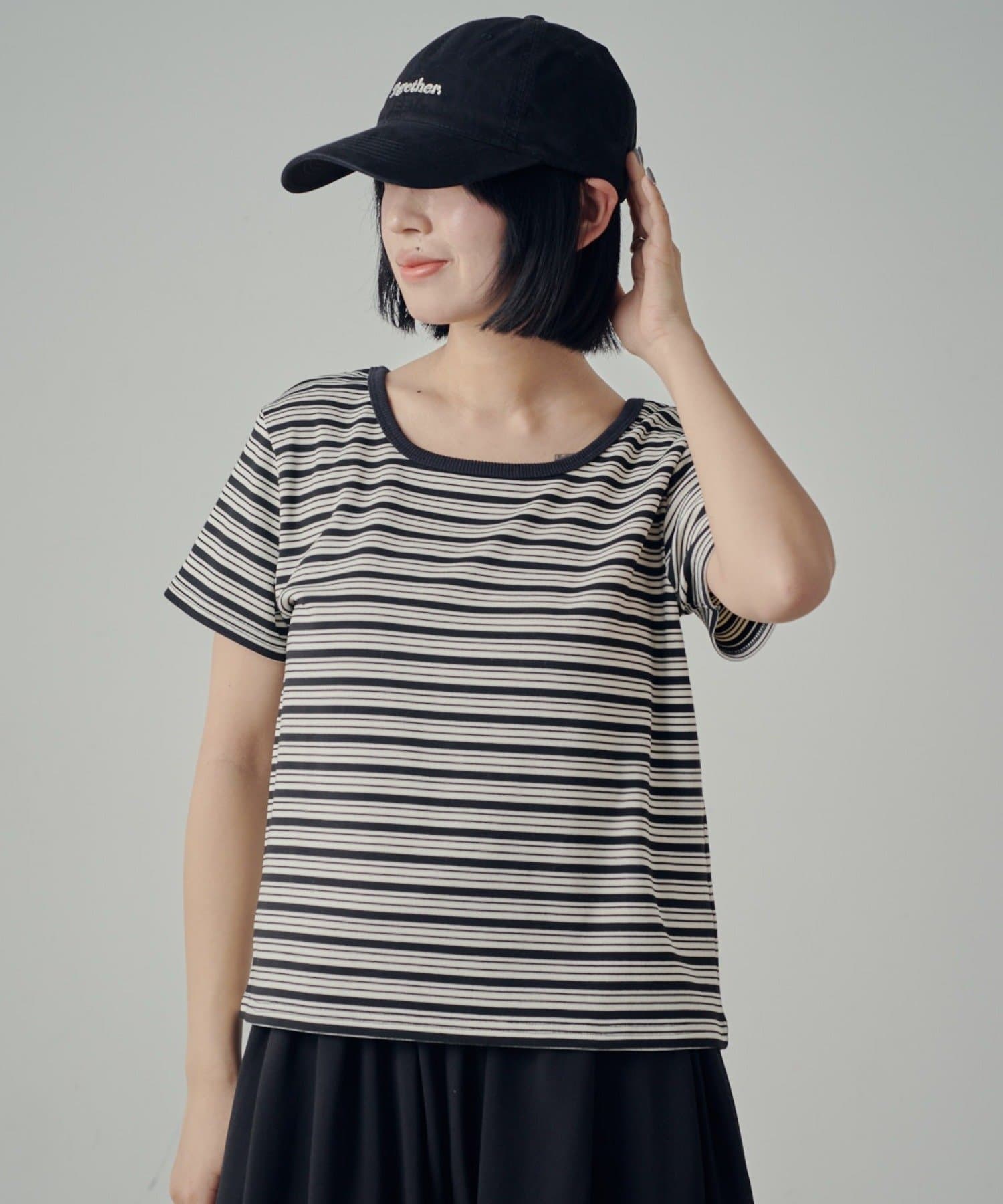 -goocy-(グーシー) マルチボーダー2WAYコンパクト半袖T