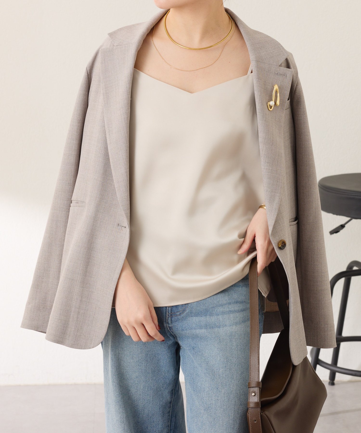 COLLAGE GALLARDAGALANTE(コラージュ ガリャルダガランテ) 【前後２WAYで着れる】2WAY サテンキャミソール