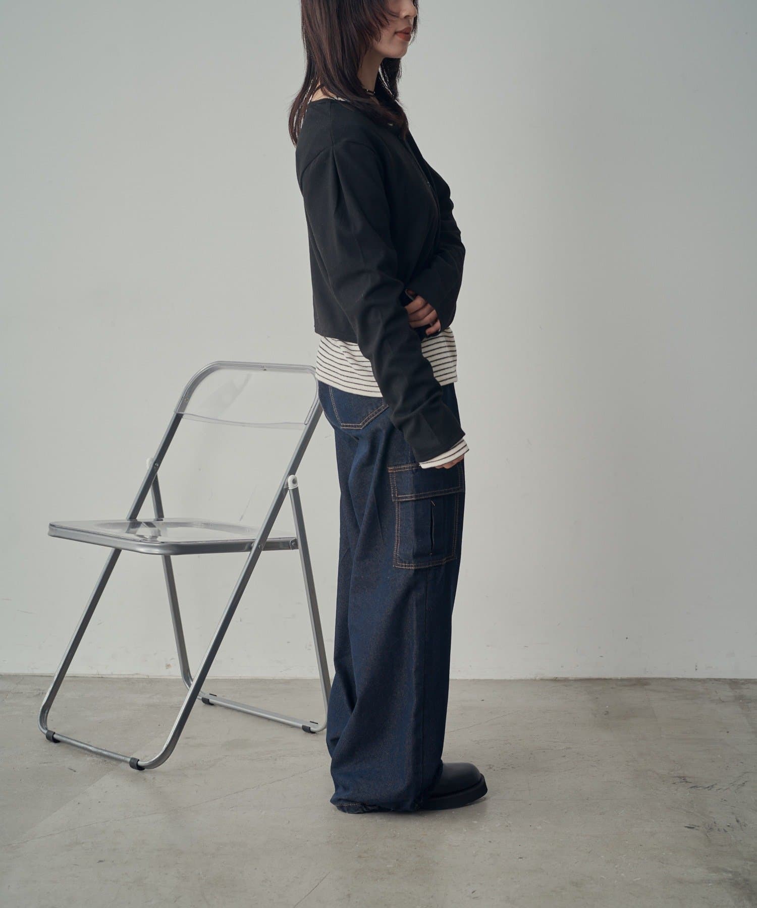 -goocy-(グーシー) 【一枚で二役！】前後2WAYカットソーカーデ