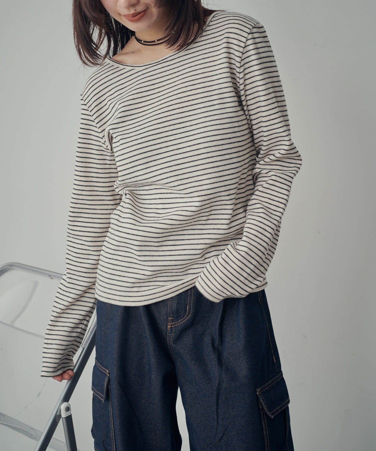 -goocy-(グーシー) 【着回し抜群！】前後2WAYネックプルオーバー