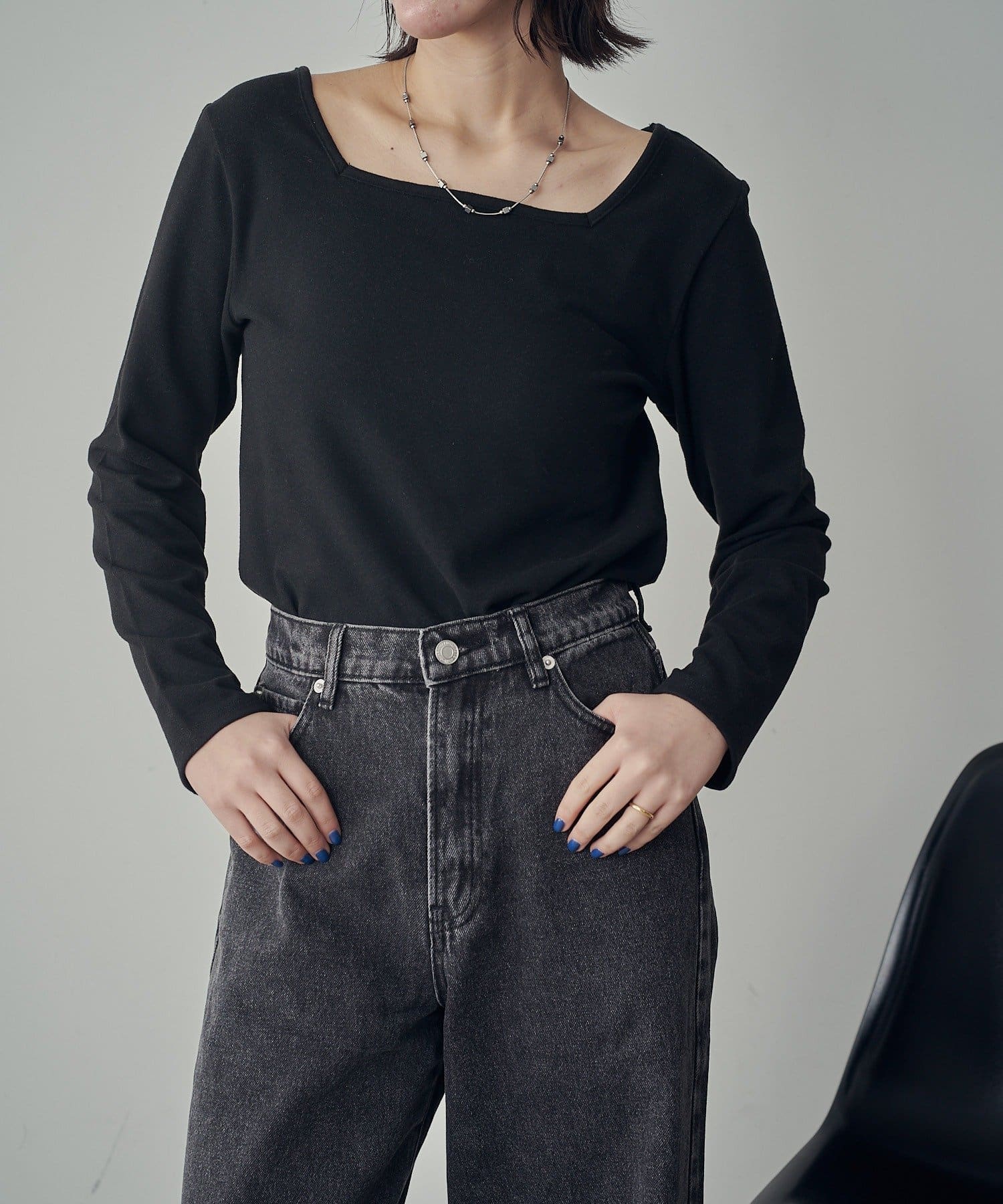 -goocy-(グーシー) 【着回し抜群！】前後2WAYネックプルオーバー