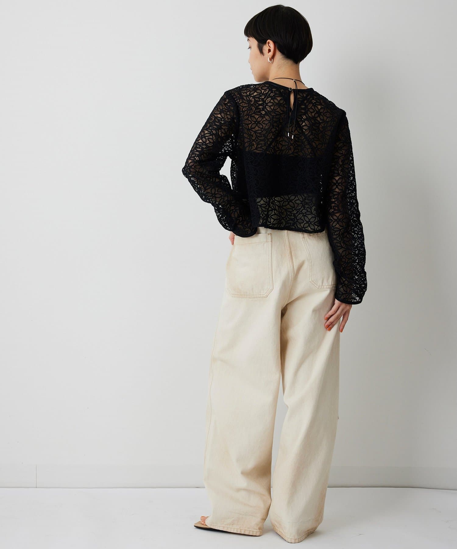 Whim Gazette(ウィム ガゼット) 【THE PAUSE】ボタニカルレースブラウス