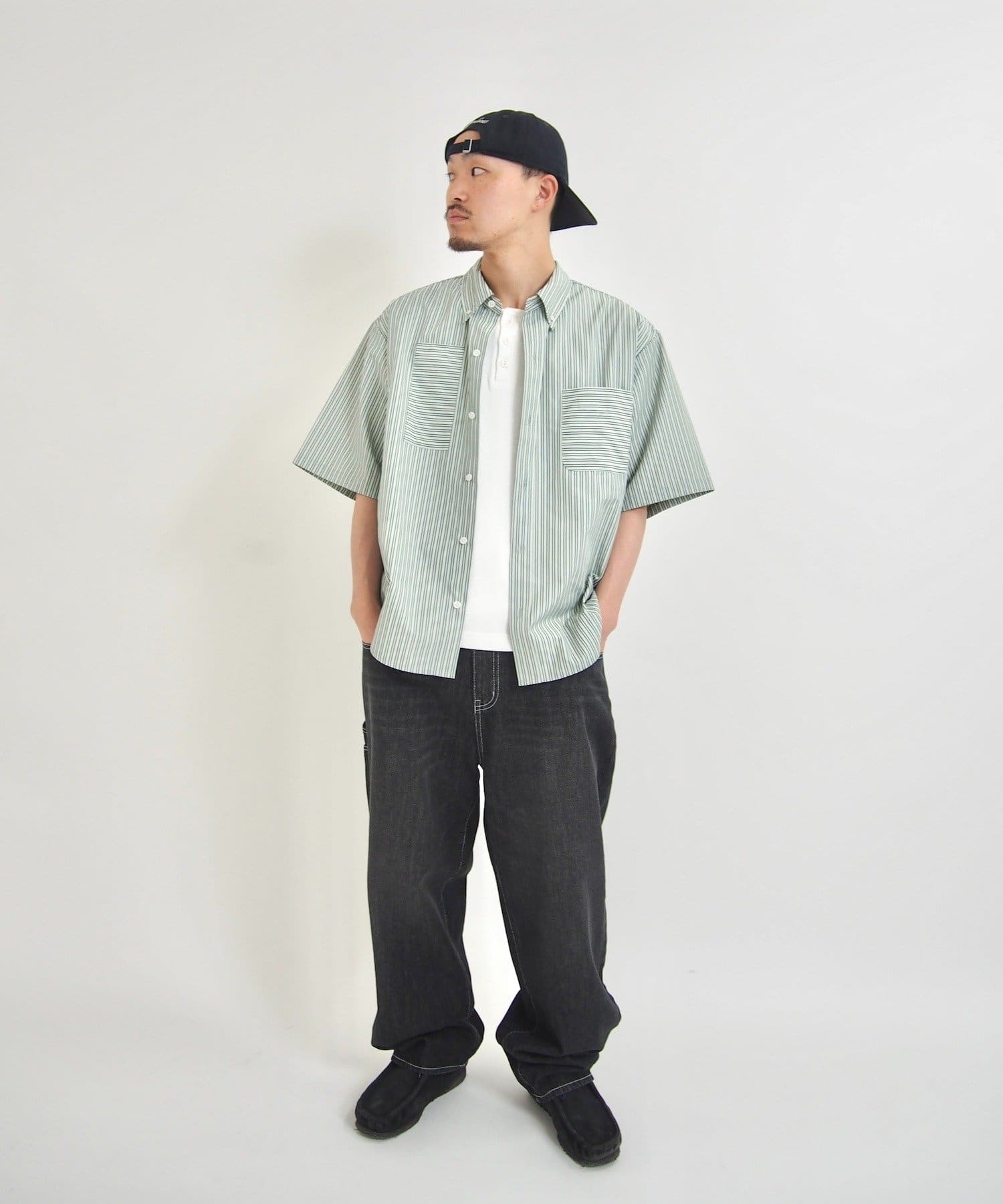 OUTLET(アウトレット) 【WHO'S WHO gallery】パッチワークストライプ半袖シャツ