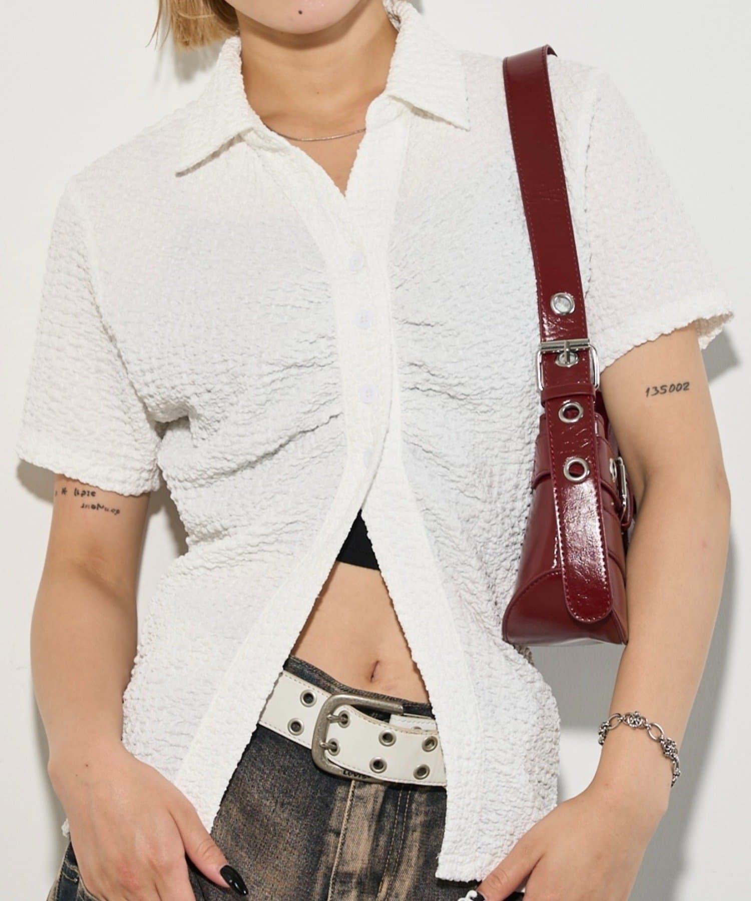 OUTLET(アウトレット) 【WHO'S WHO gallery】ポコポコギャザーシャツ