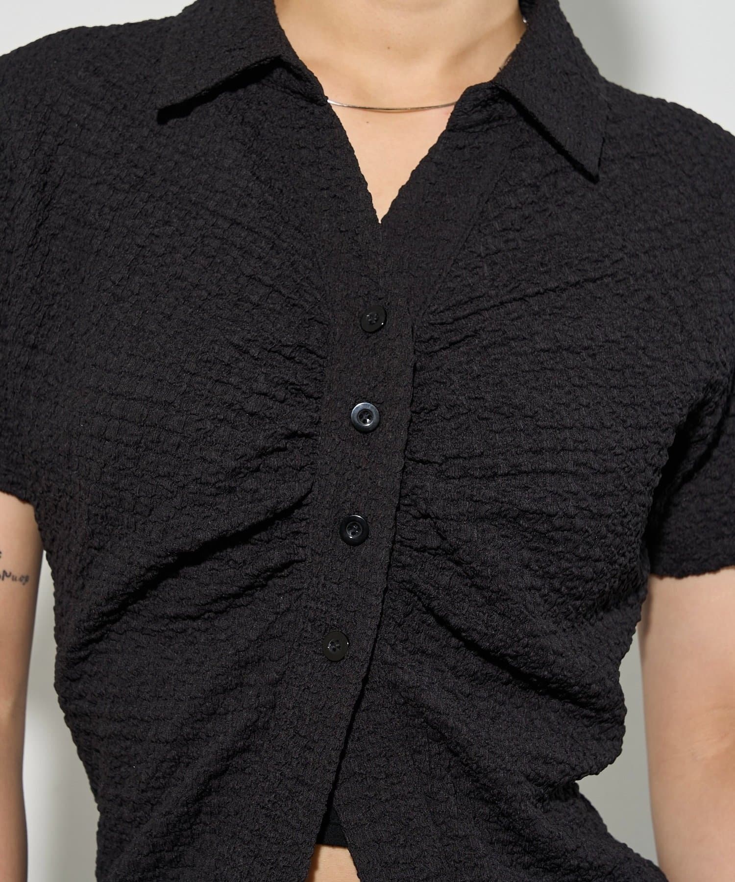 OUTLET(アウトレット) 【WHO'S WHO gallery】ポコポコギャザーシャツ