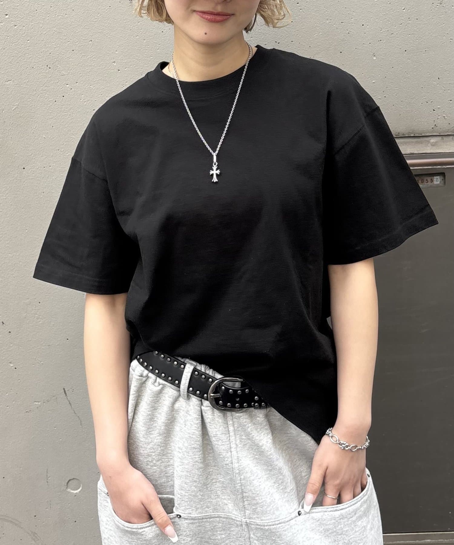 OUTLET(アウトレット) レディース 【WHO'S WHO gallery】 10.5oz ヘビーウェイトTEE ブラック