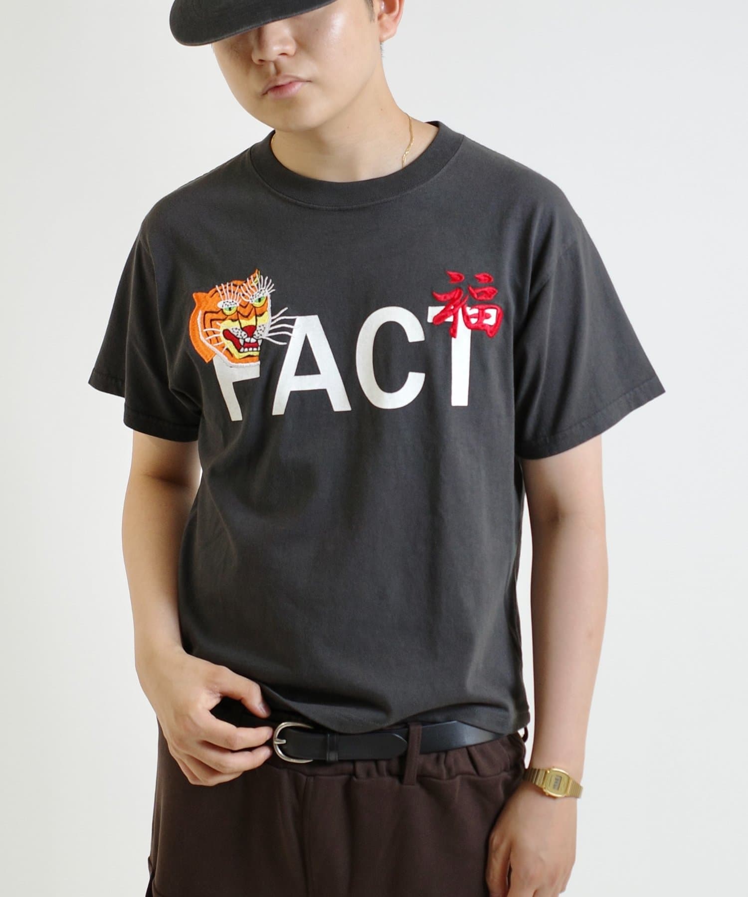 OUTLET(アウトレット) 【WHO'S WHO gallery】虎刺繍ベトナムグラフィックT / 3サイズ