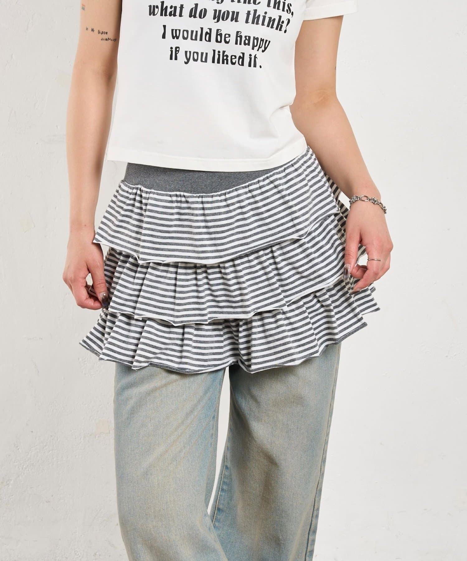 OUTLET(アウトレット) 【WHO'S WHO gallery】ティアードボーダーショーツ