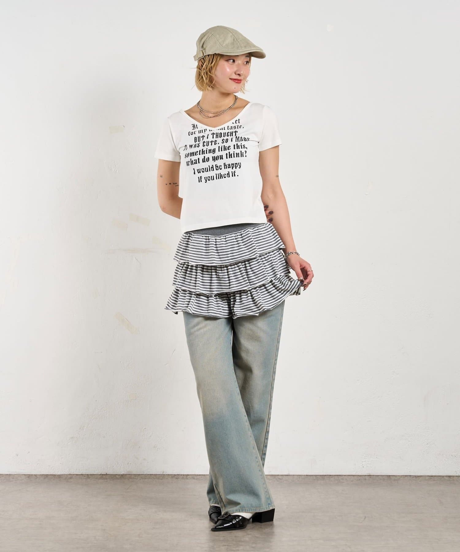 OUTLET(アウトレット) 【WHO'S WHO gallery】ティアードボーダーショーツ