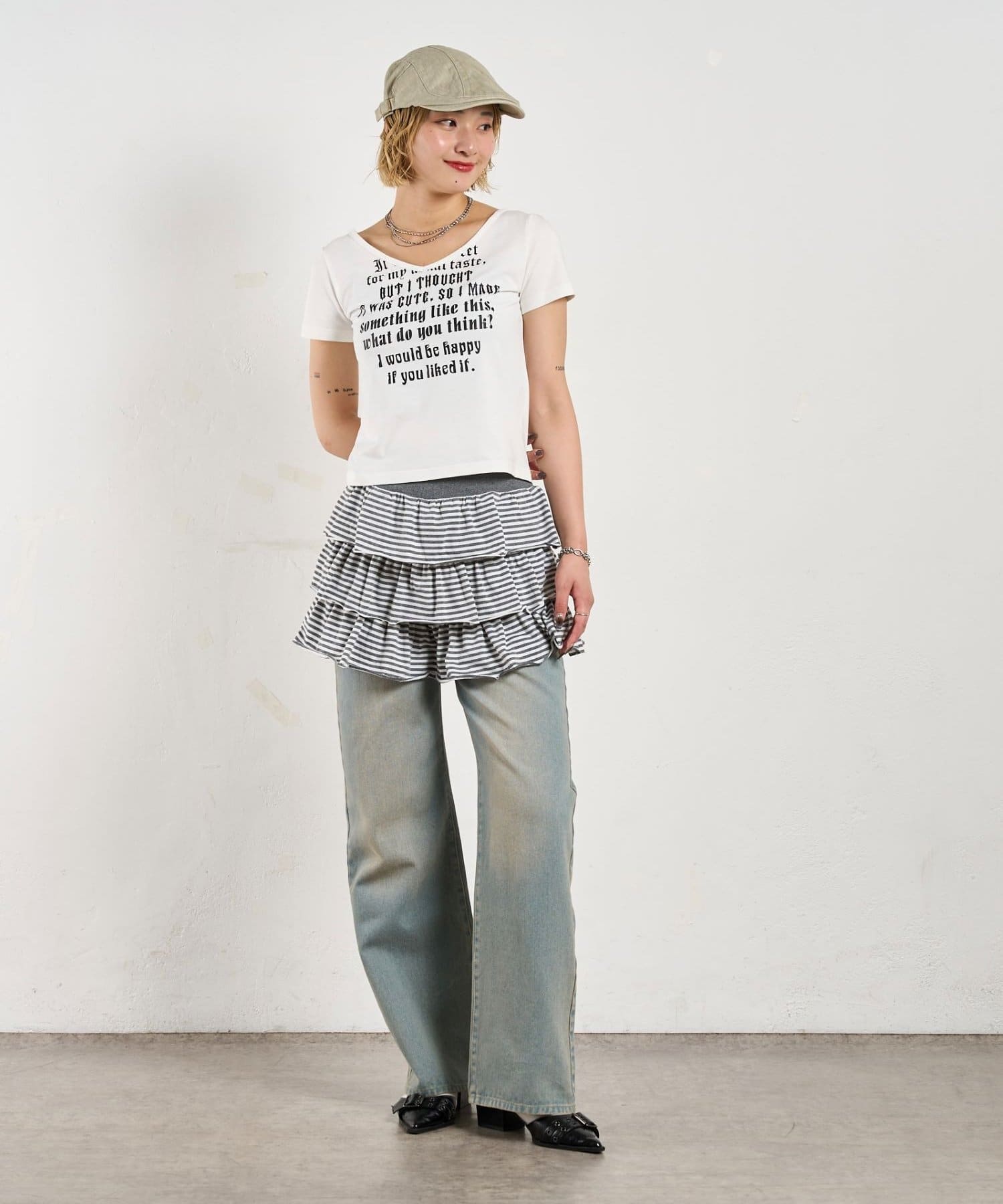 OUTLET(アウトレット) 【WHO'S WHO gallery】ティアードボーダーショーツ