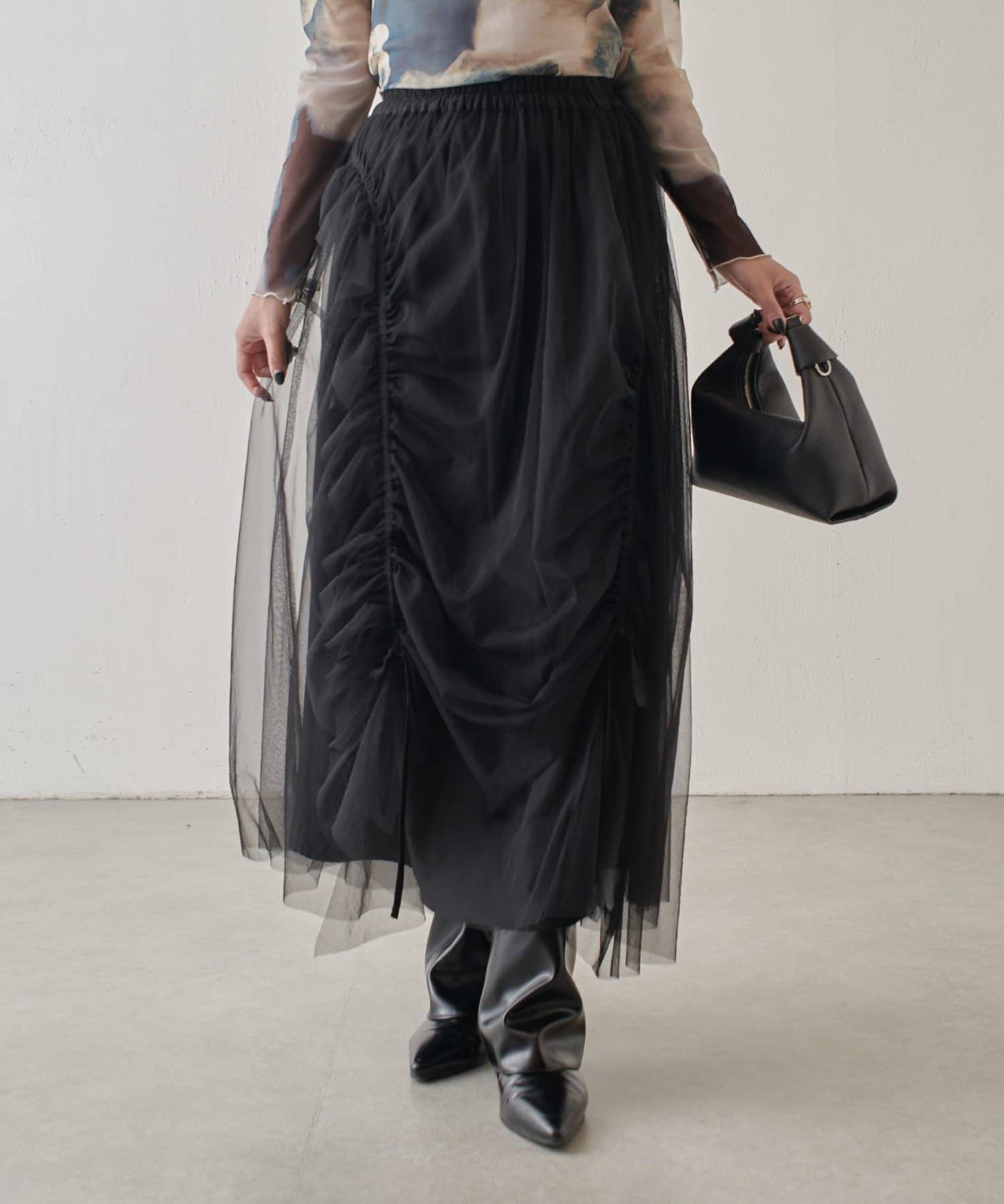 OUTLET(アウトレット) 【Lui's】チュールギャザースカート