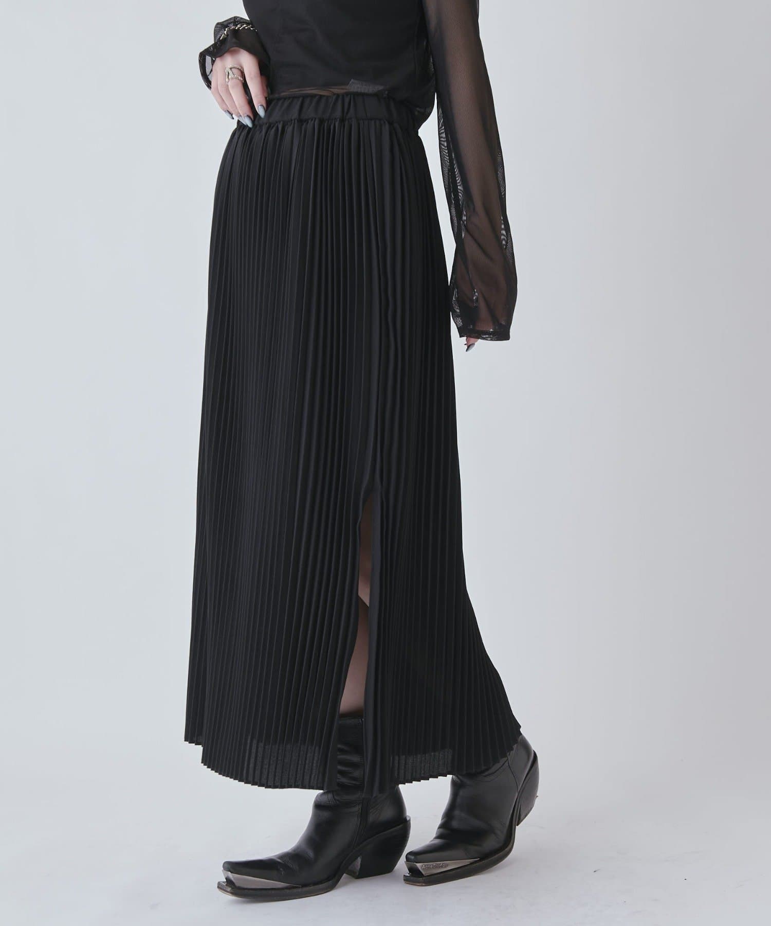 OUTLET(アウトレット) 【Lui's】サイドスリットプリーツスカート