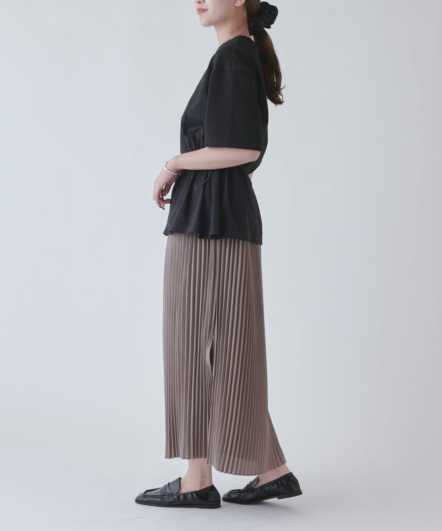 OUTLET(アウトレット) 【Lui's】サイドスリットプリーツスカート