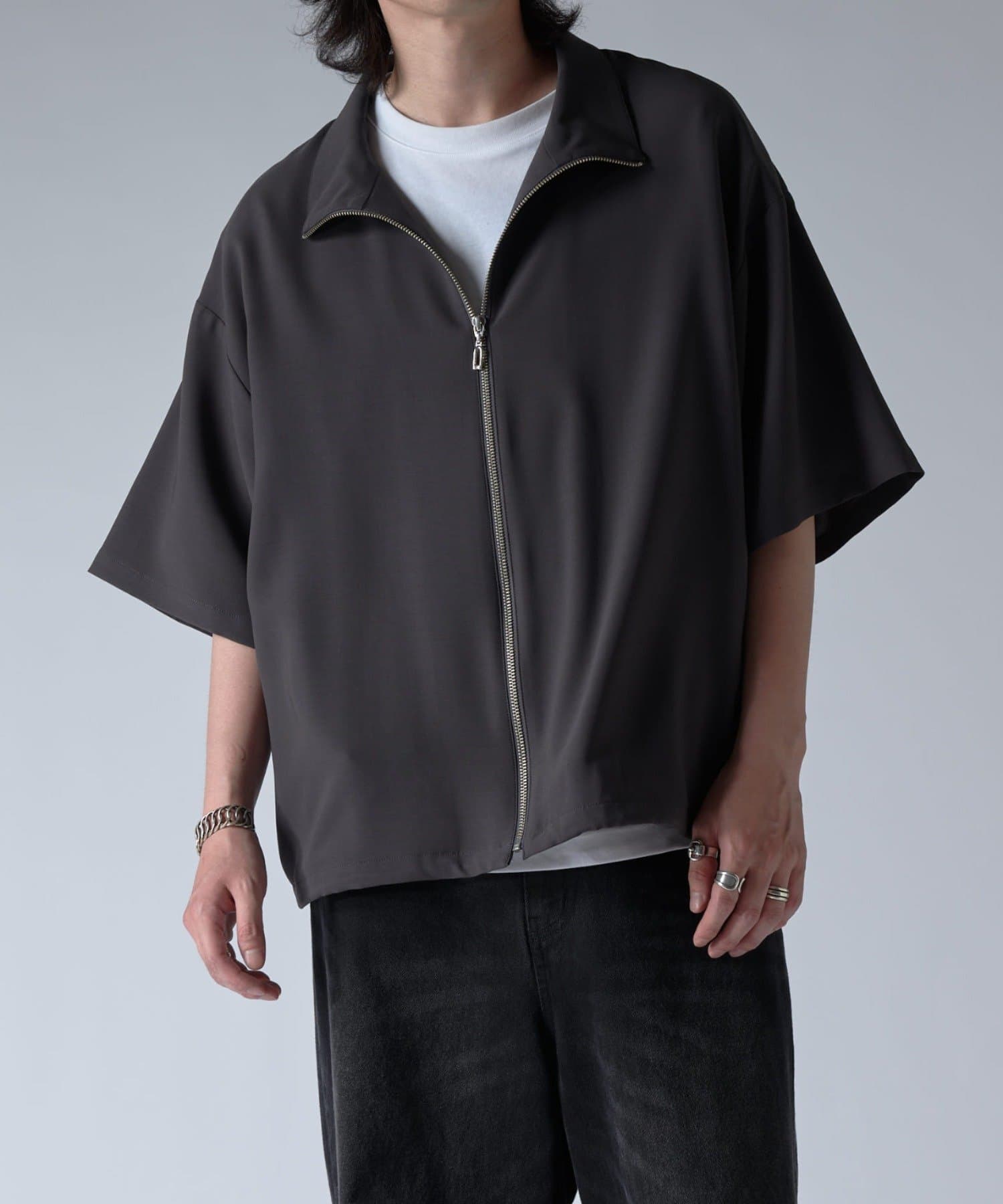 OUTLET(アウトレット) 【Lui's】ショートスリーブZIPシャツ（半袖シャツ）