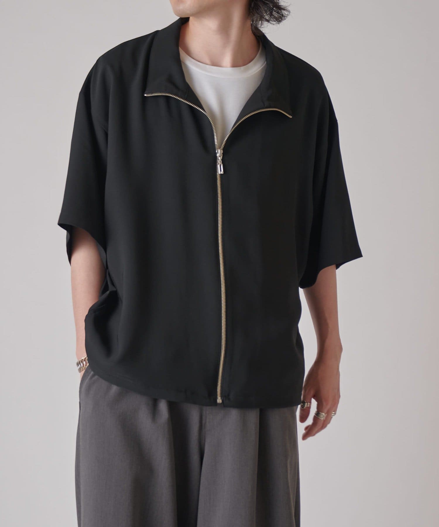 OUTLET(アウトレット) 【Lui's】ショートスリーブZIPシャツ（半袖シャツ）