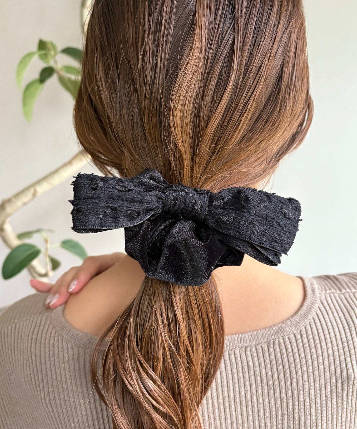 Lattice(ラティス) リボン付きベロアシュシュ