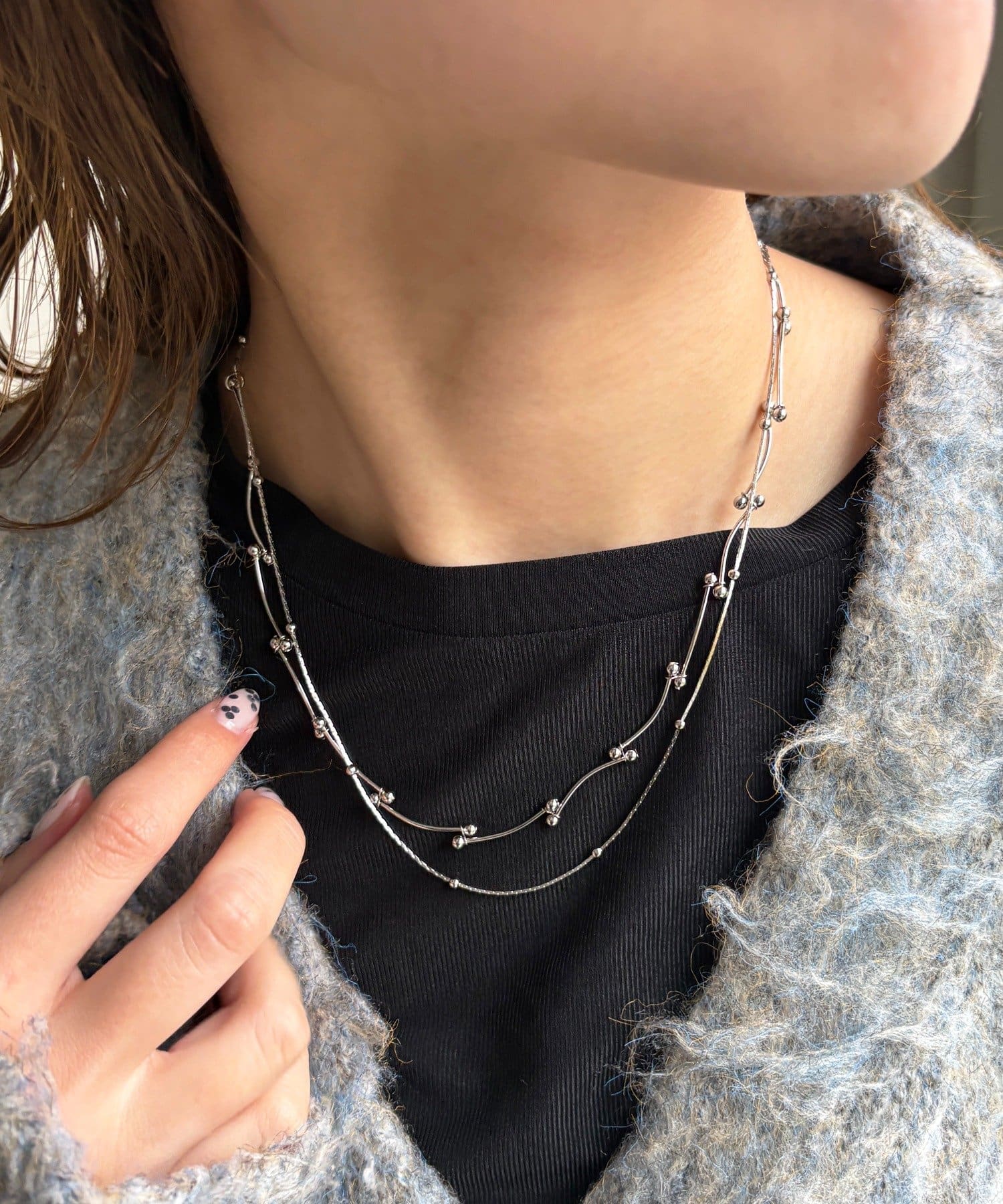 Lattice(ラティス) 華奢チェーンネックレスセット(2P)