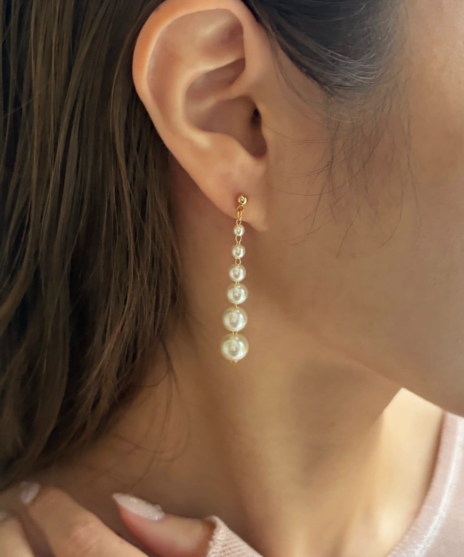 Lattice(ラティス) パールロングピアス