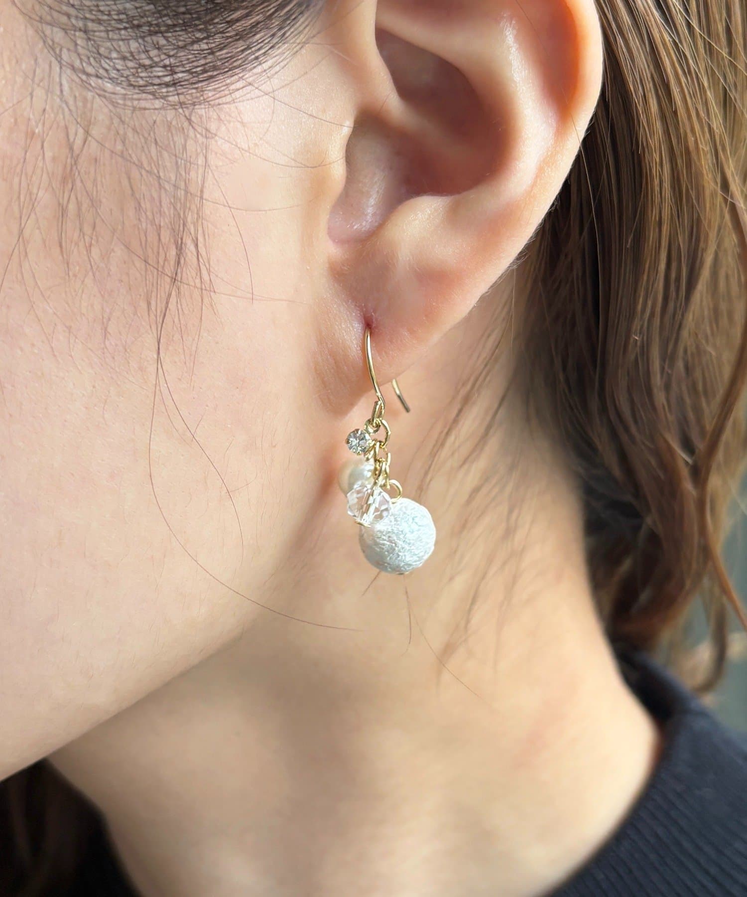 Lattice(ラティス) コットンパールピアス