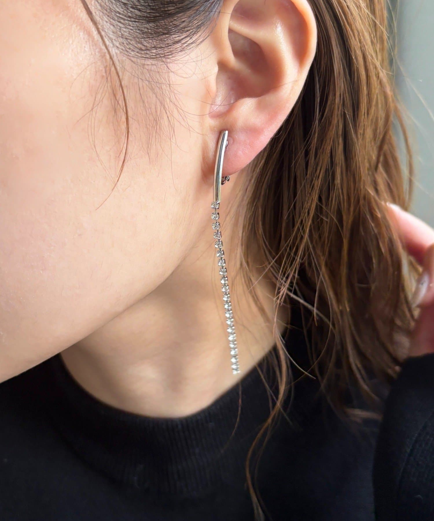 Lattice(ラティス) ラインストーンイヤリング