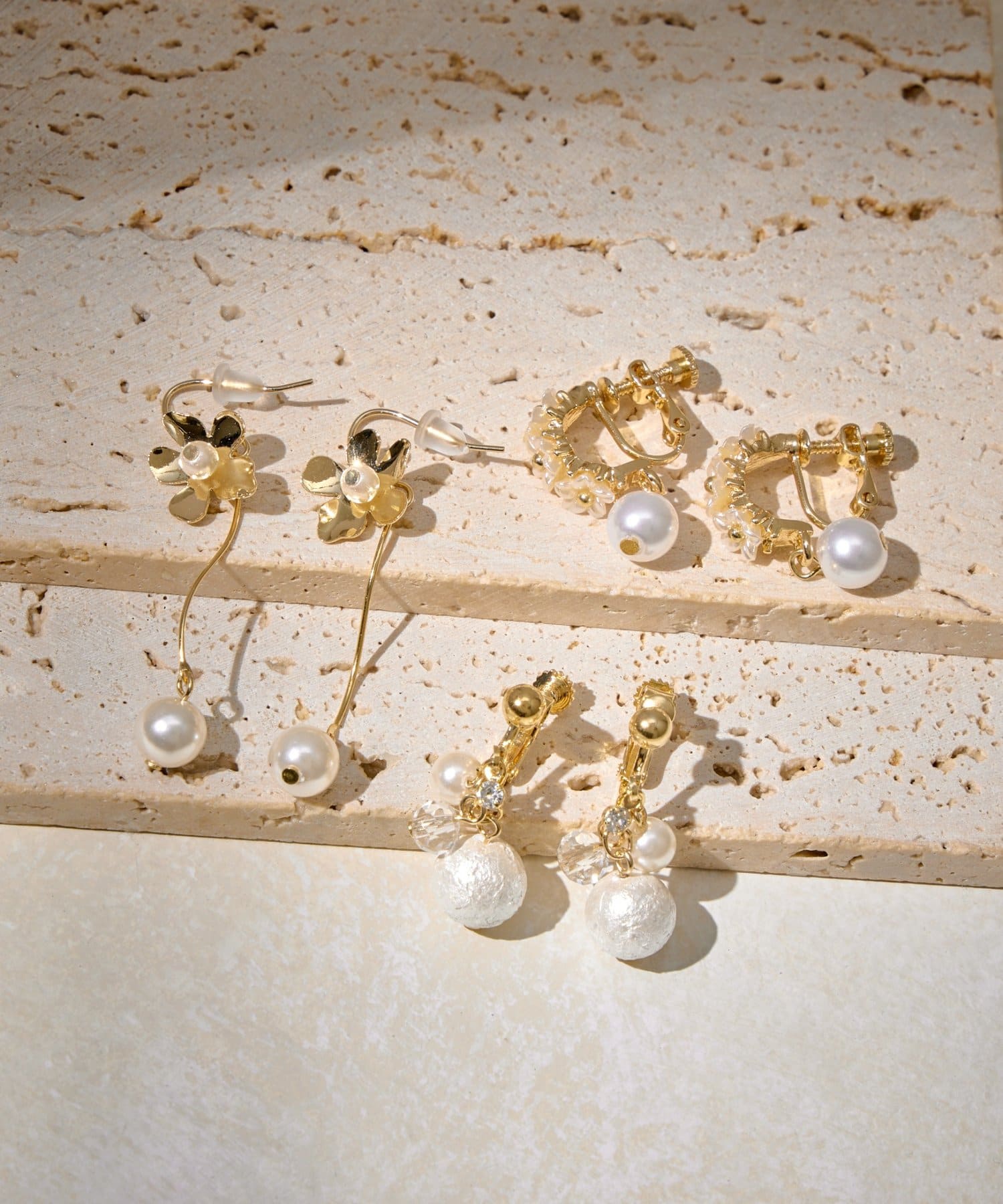 Lattice(ラティス) コットンパールイヤリング