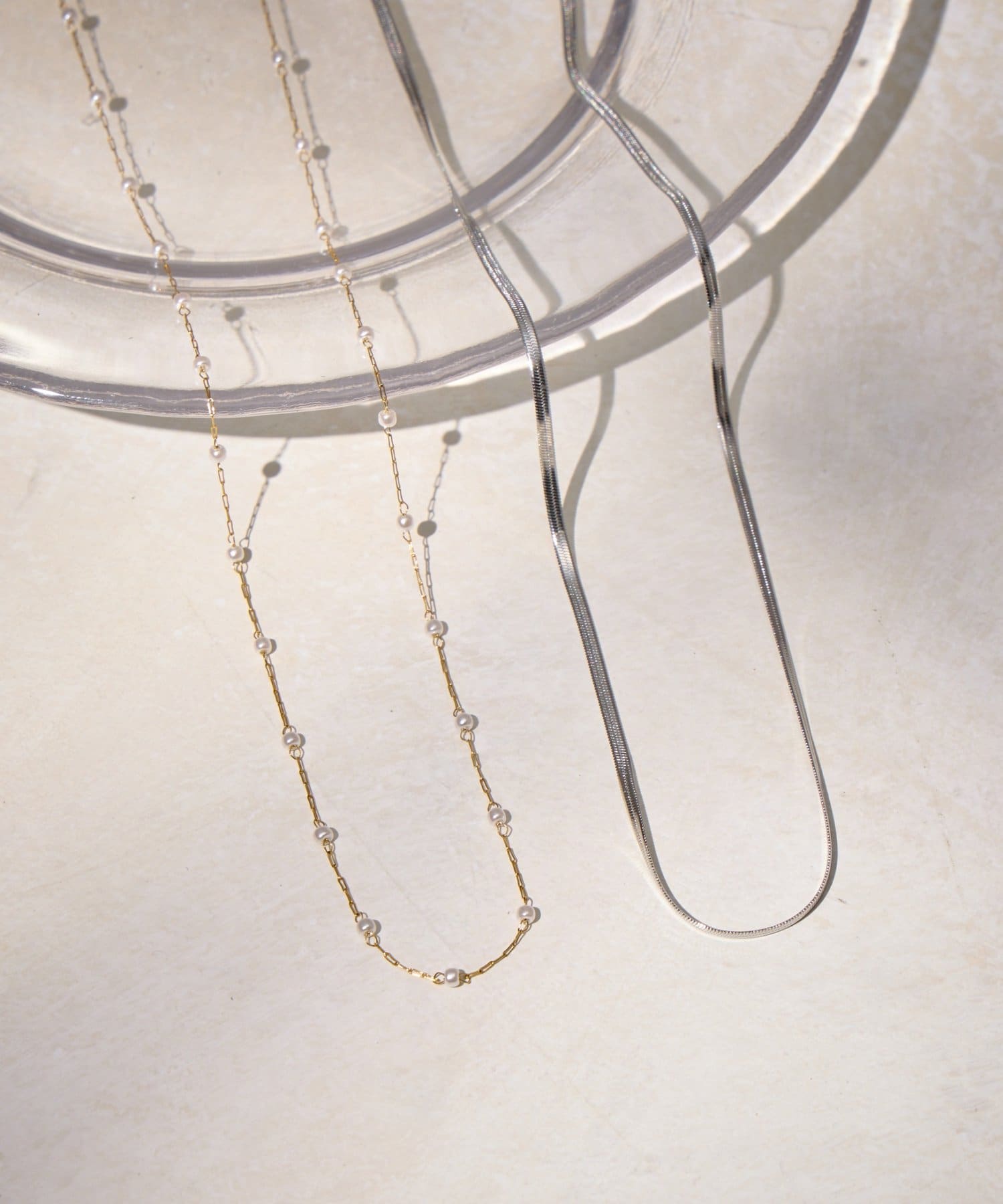 Lattice(ラティス) ＜ステンレス＞華奢パールネックレス