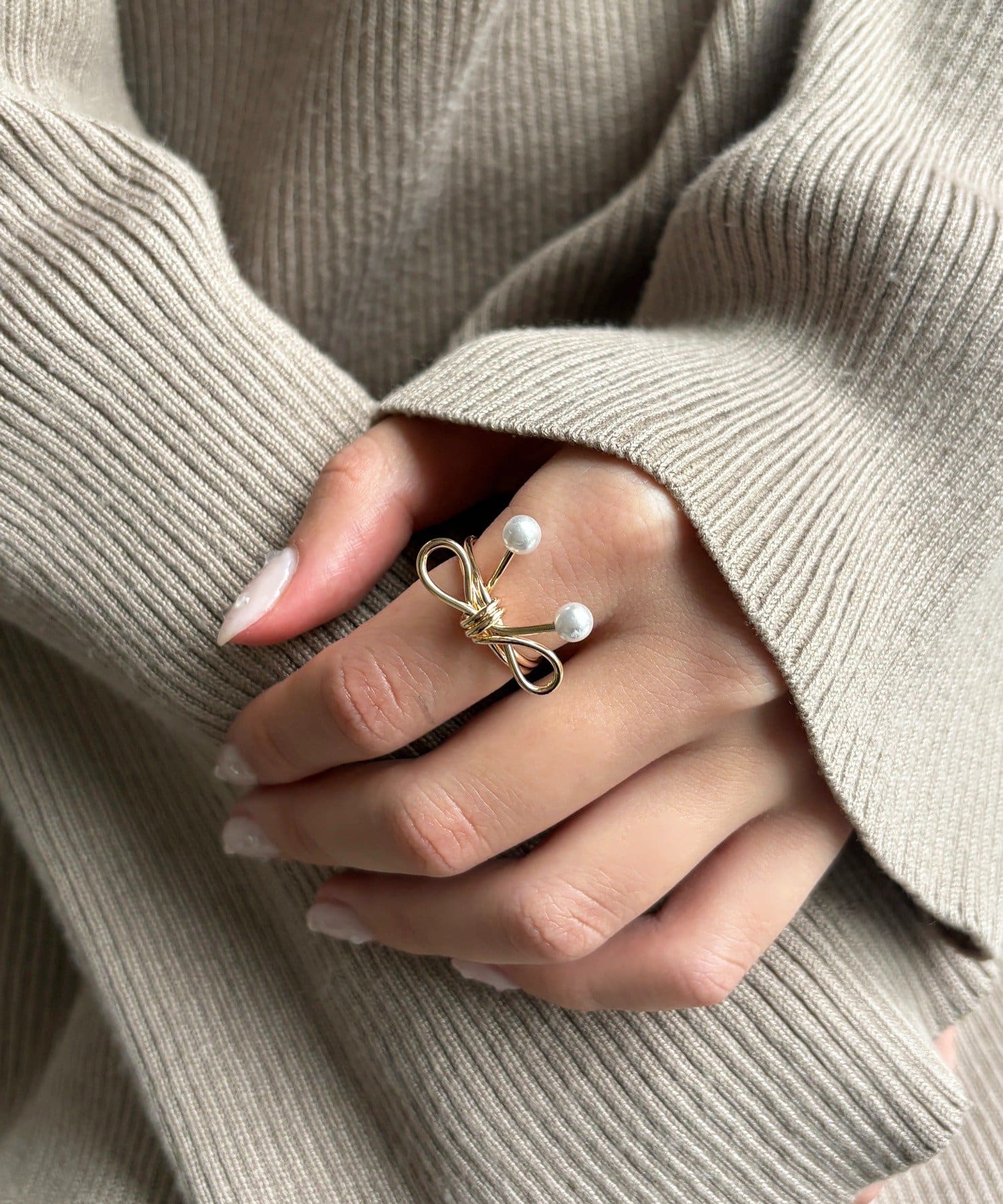 Lattice(ラティス) パールリボンリング