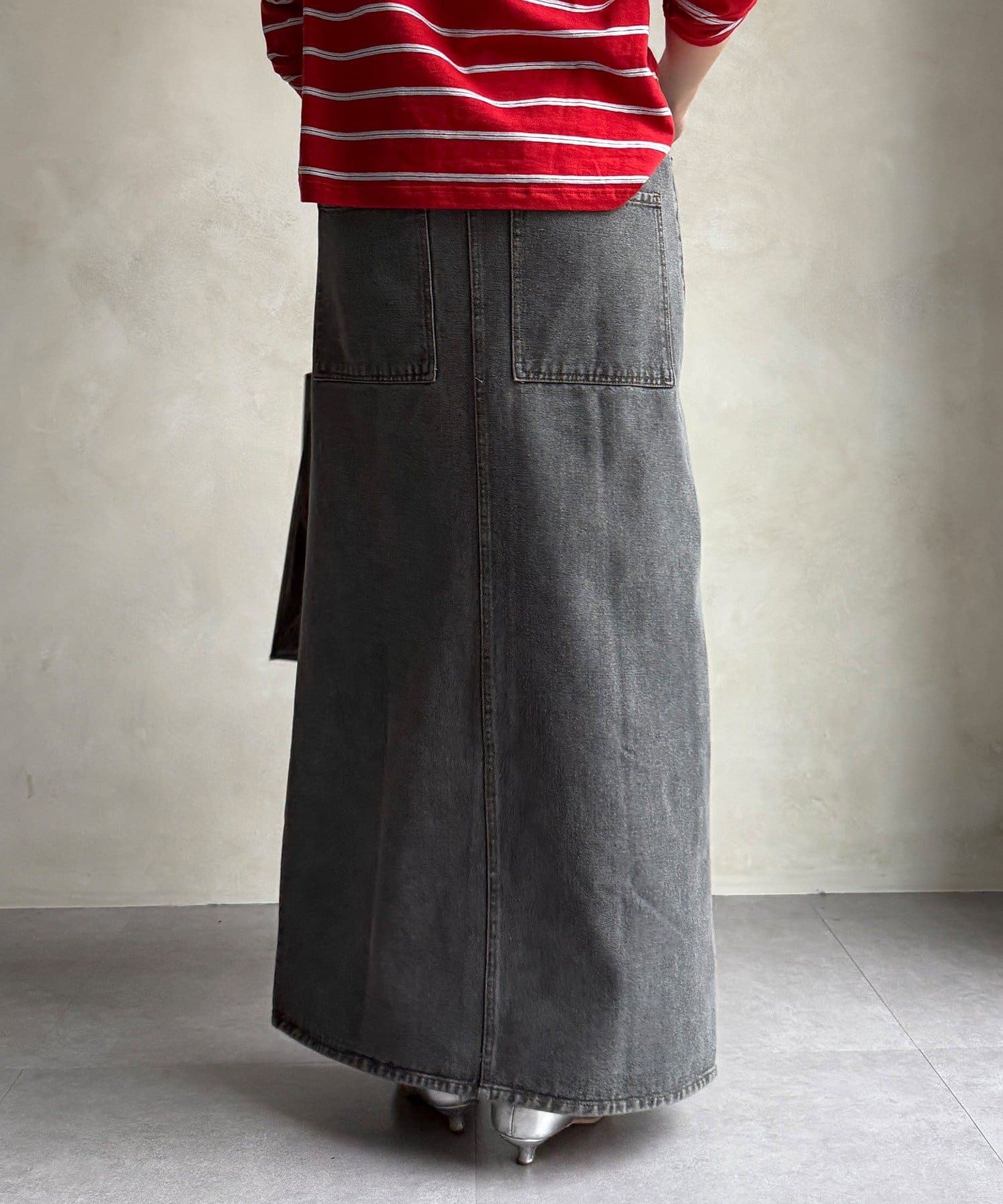 DOUDOU(ドゥドゥ) 【WEB限定】フロントジップデニムスカート