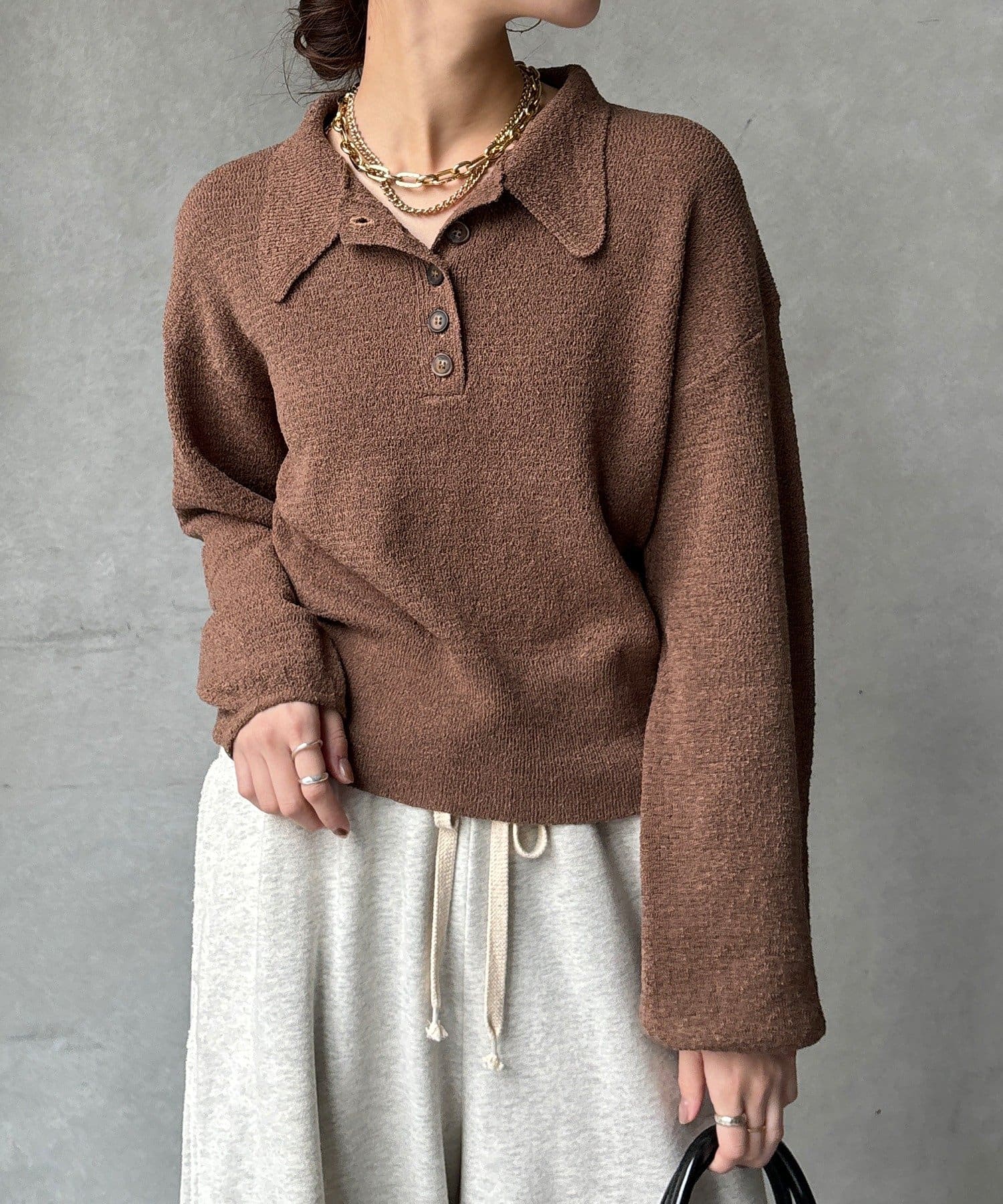 DOUDOU(ドゥドゥ) 【WEB限定】ブークレーポロニット