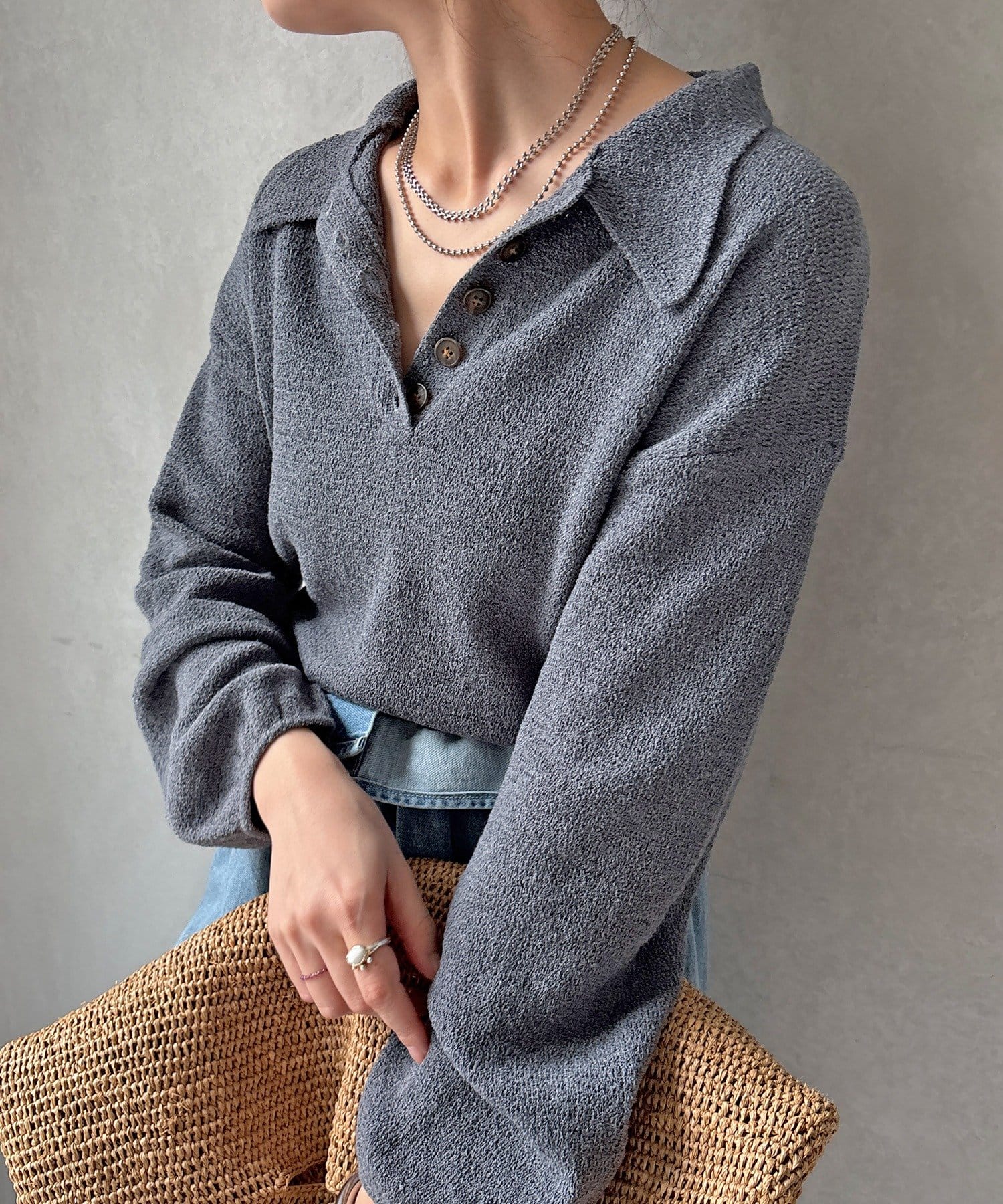 DOUDOU(ドゥドゥ) 【WEB限定】ブークレーポロニット