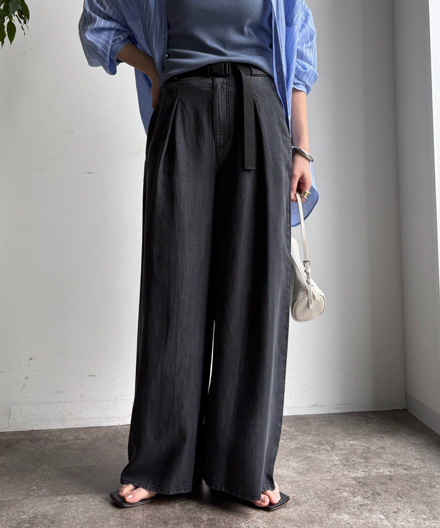 DOUDOU(ドゥドゥ) ベルト付リヨセルデニムパンツ