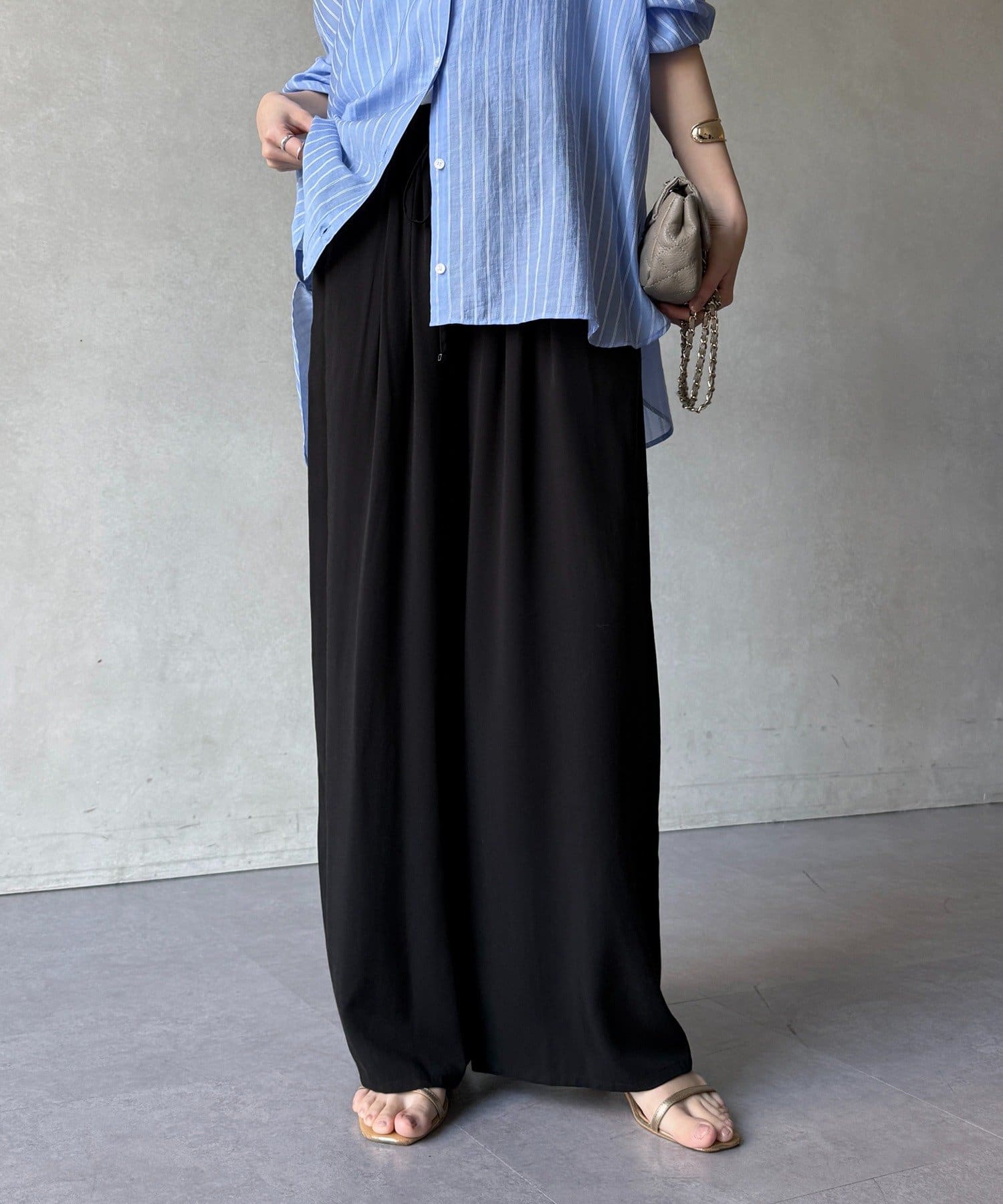 DOUDOU(ドゥドゥ) 【セットアップ可能】リヨセルツイルイージーパンツ