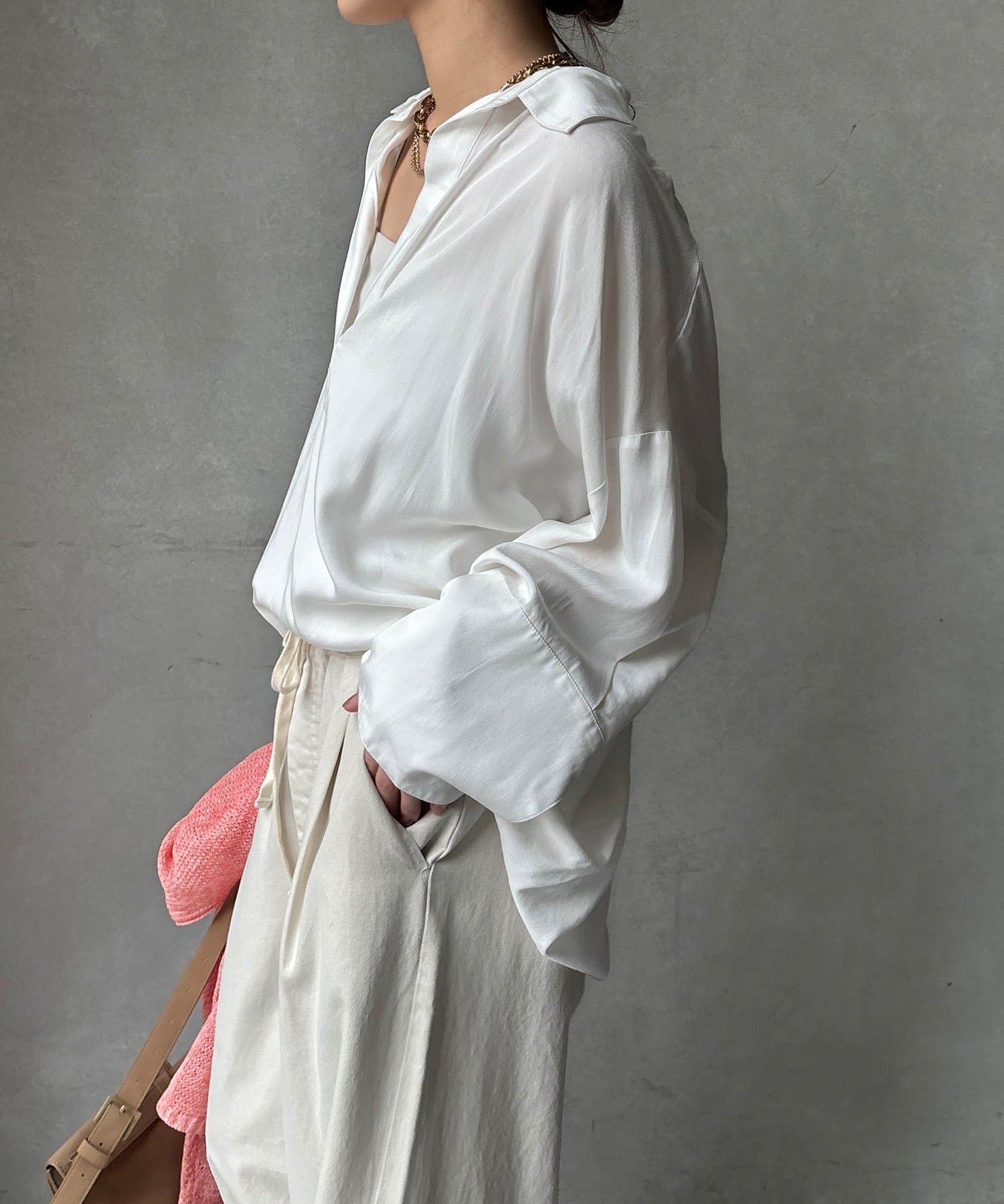 DOUDOU(ドゥドゥ) リヨセルツイルスキッパーシャツ