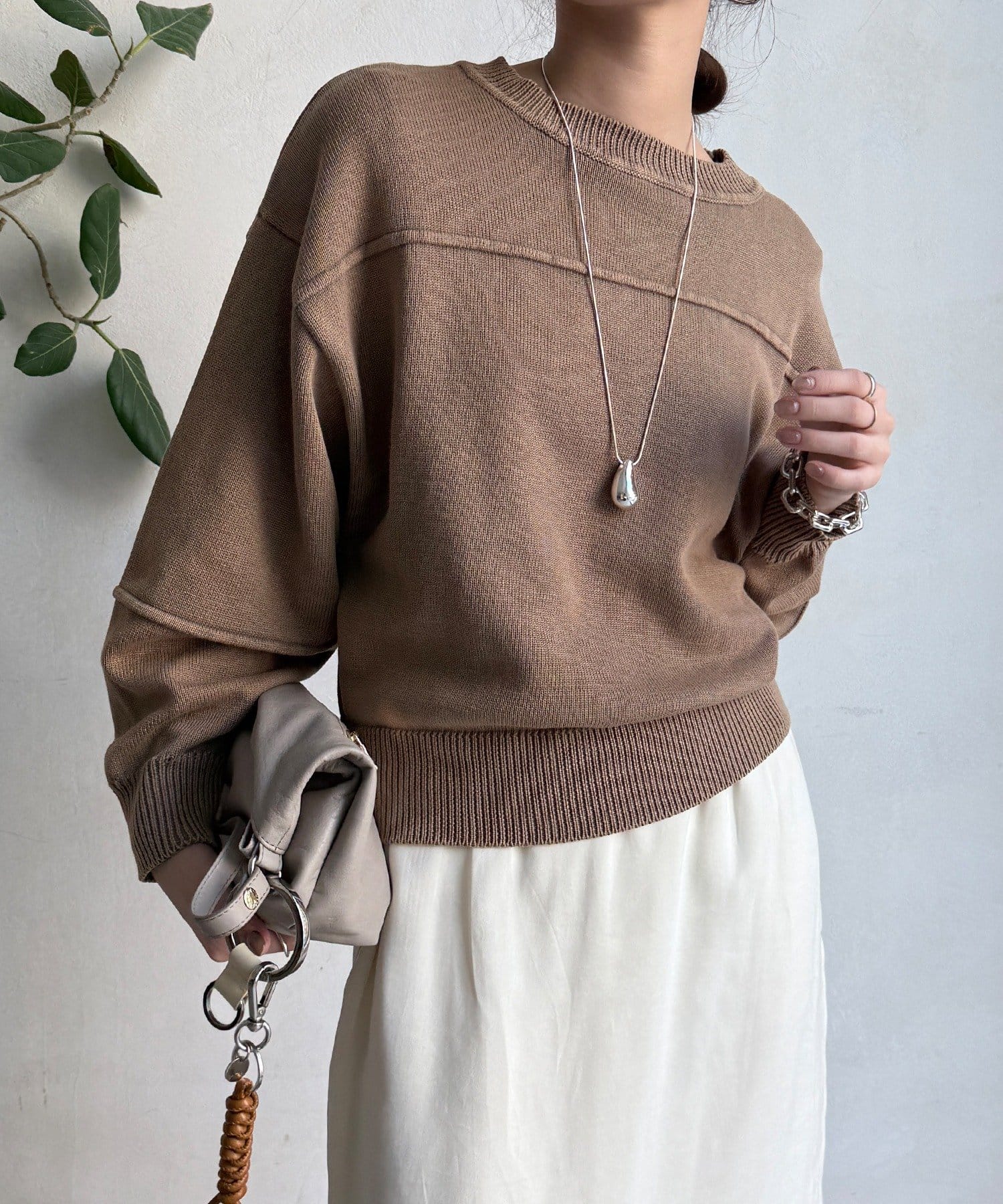 DOUDOU(ドゥドゥ) ピグメント加工スウエットライクニット