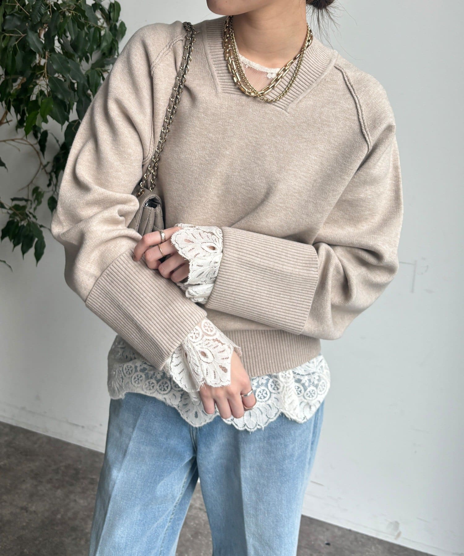 DOUDOU(ドゥドゥ) 【WEB限定】マシーンウォッシャブルVネックプルオーバー