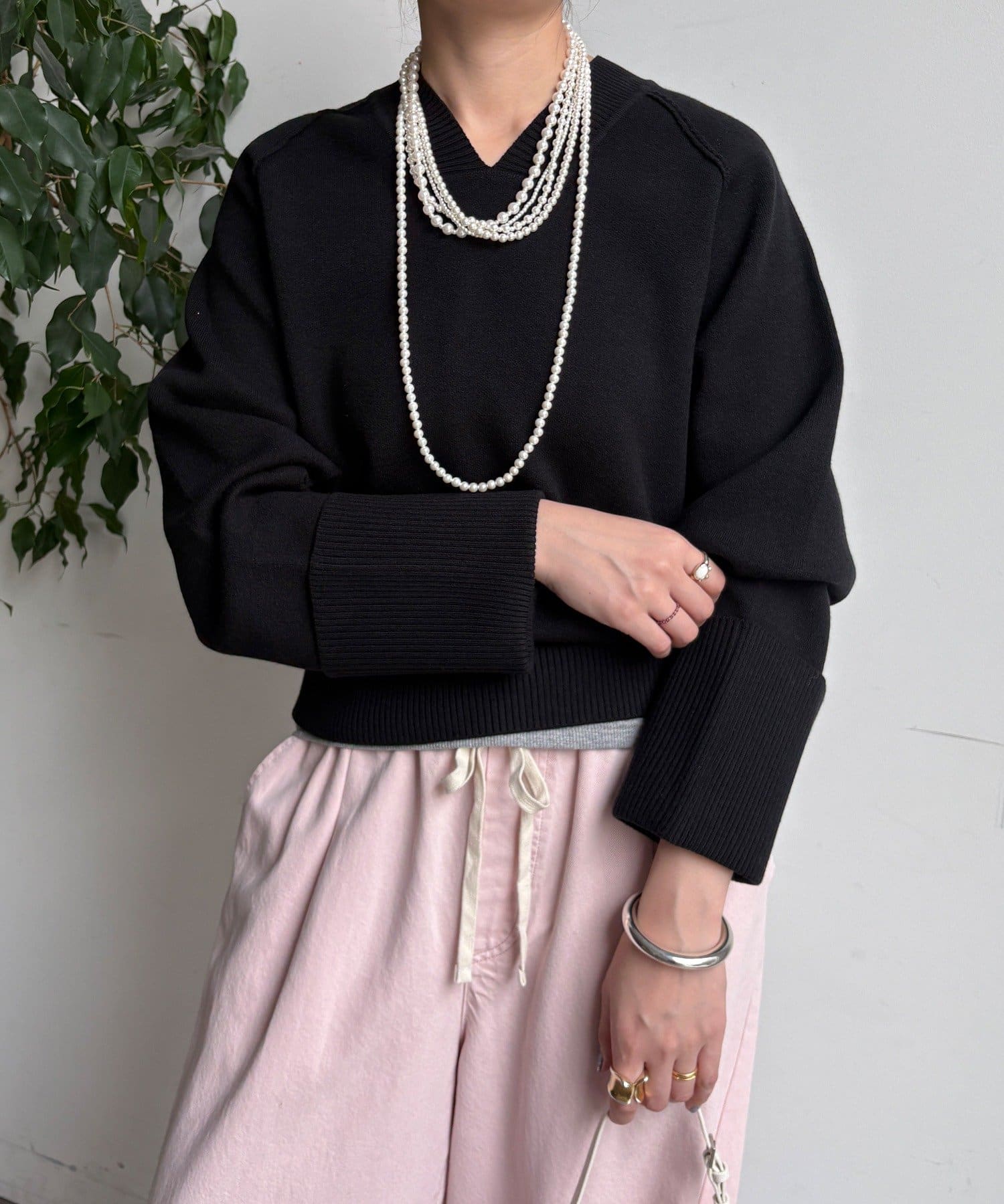 DOUDOU(ドゥドゥ) 【WEB限定】マシーンウォッシャブルVネックプルオーバー