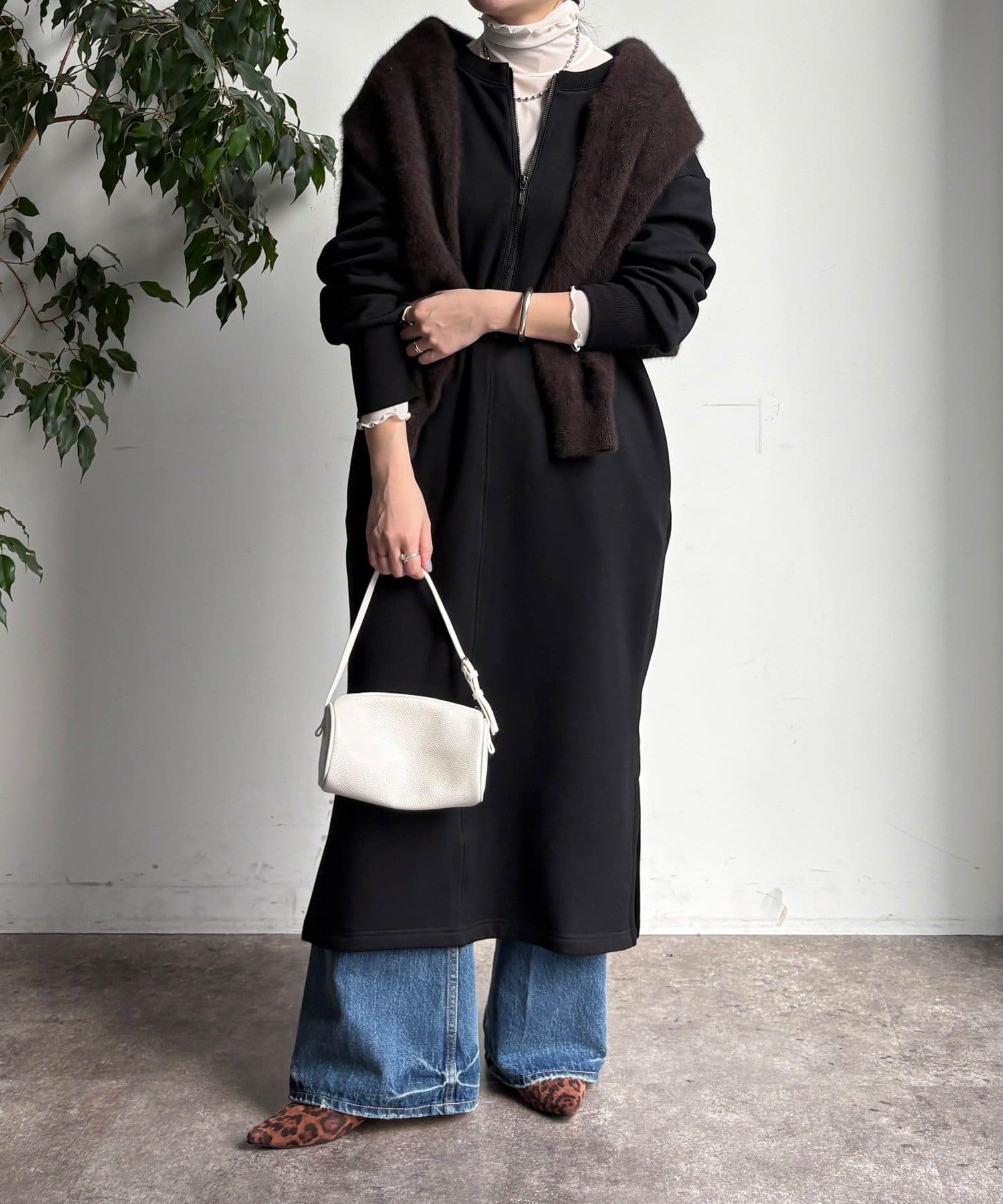 DOUDOU(ドゥドゥ) 【WEB限定】裏毛裏起毛ワンピース